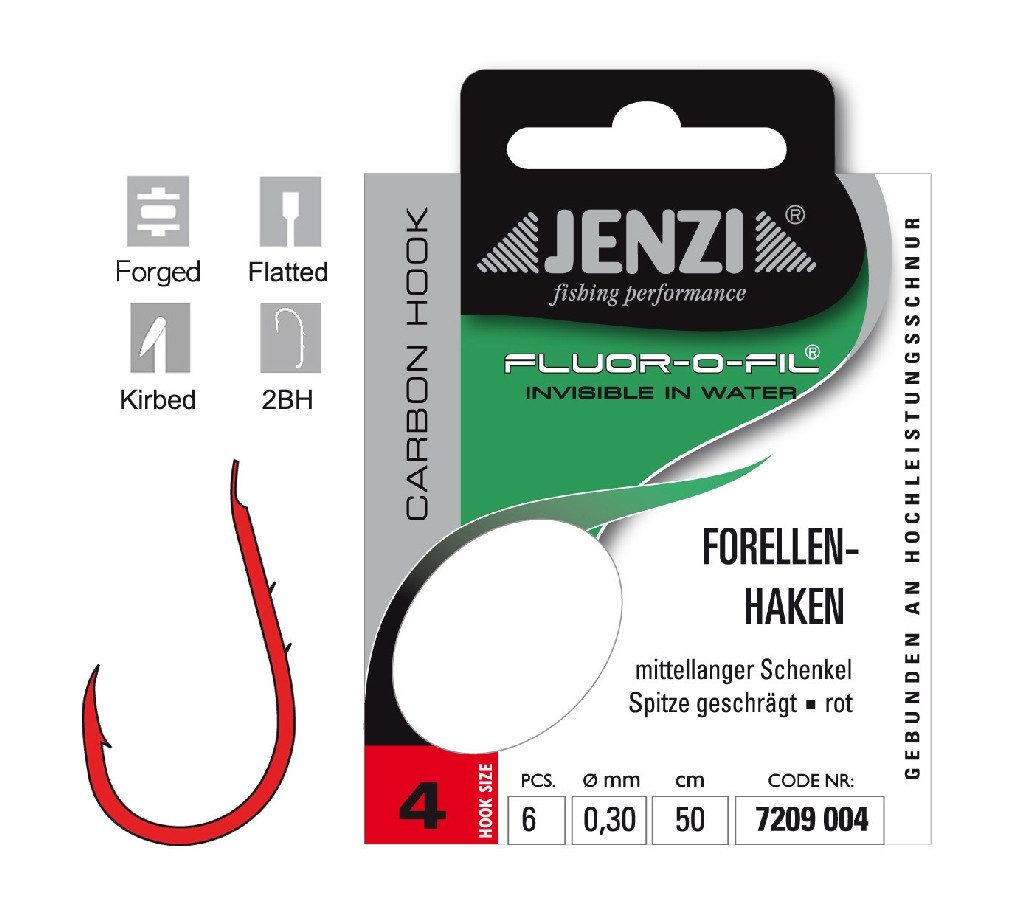 Drillingshaken Jenzi Fluor Carbon Haken Forelle