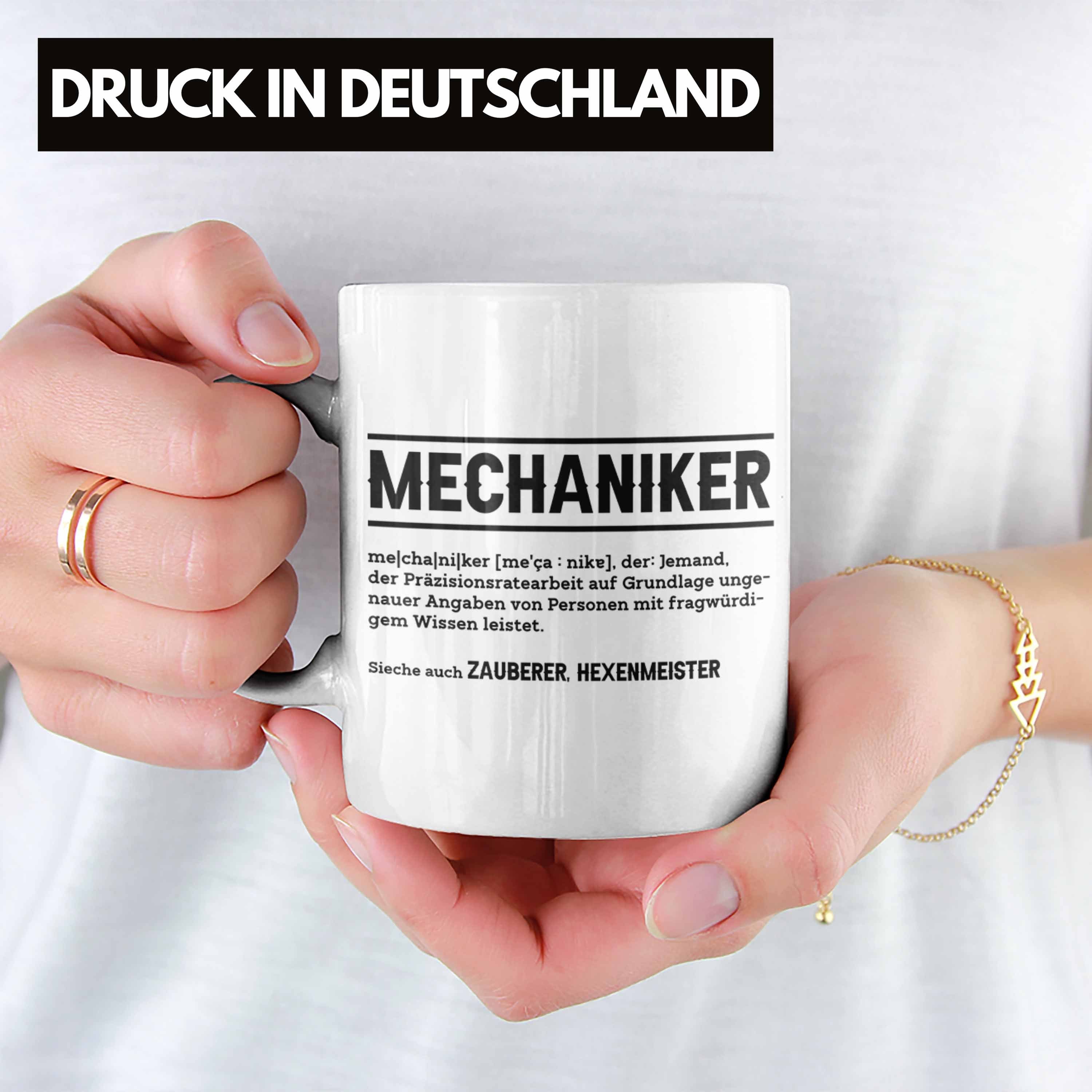 Tasse Lustige - Mechaniker Geschenkidee für Trendation Weiss Motorradfahr Tasse Auto- und für