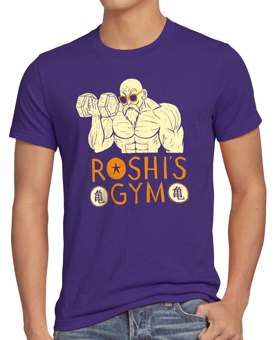 z style3 Print-Shirt super T-Shirt ball goku lila anime Herren Roshis dragon meister manga vegeta Gym