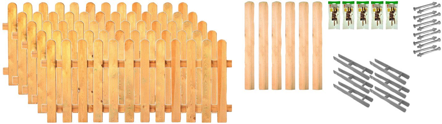 Tetzner & Jentzsch Lattenzaun Lakeland 3, (Set), 5 Elemente, LxH: 954x100 cm