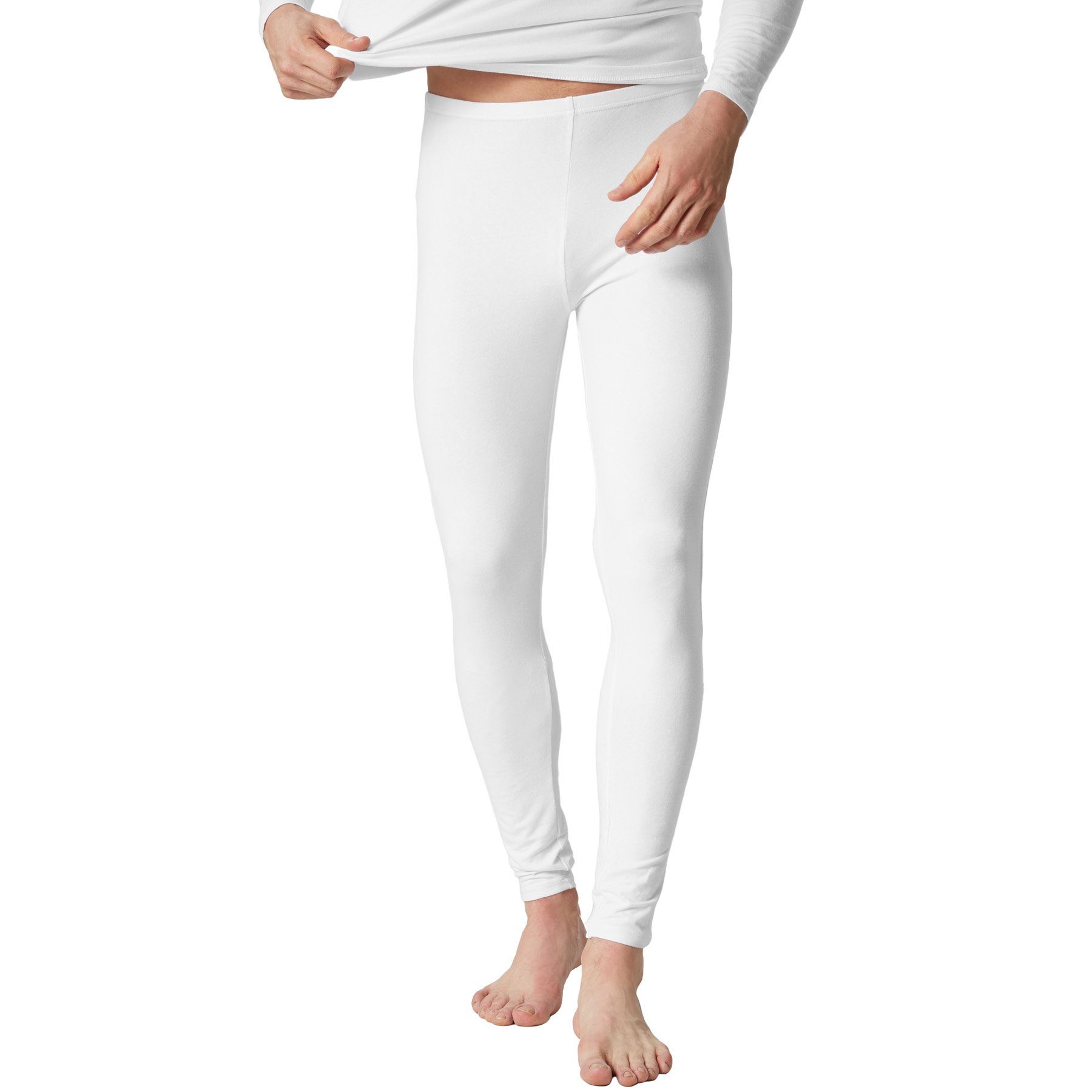 dressforfun Leggings Enghose, Für viele Outfits & Auftritte, Einfarbige Leggings für (Stretchhose, Konfektionsgröße L in weiß) Dehnbares und strapazierfähiges Material, Elastischer Gummibund
