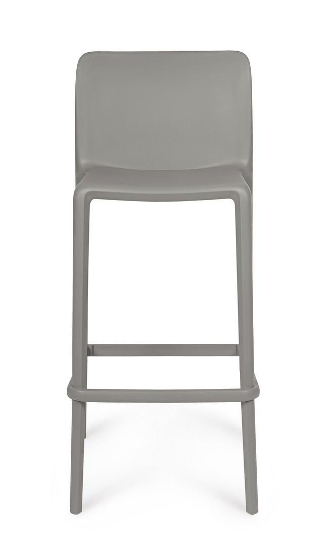 Natur24 Esszimmerstuhl Chloris 4er Set Barhocker 44 x 102 x 48 cm Polypropylen Grau