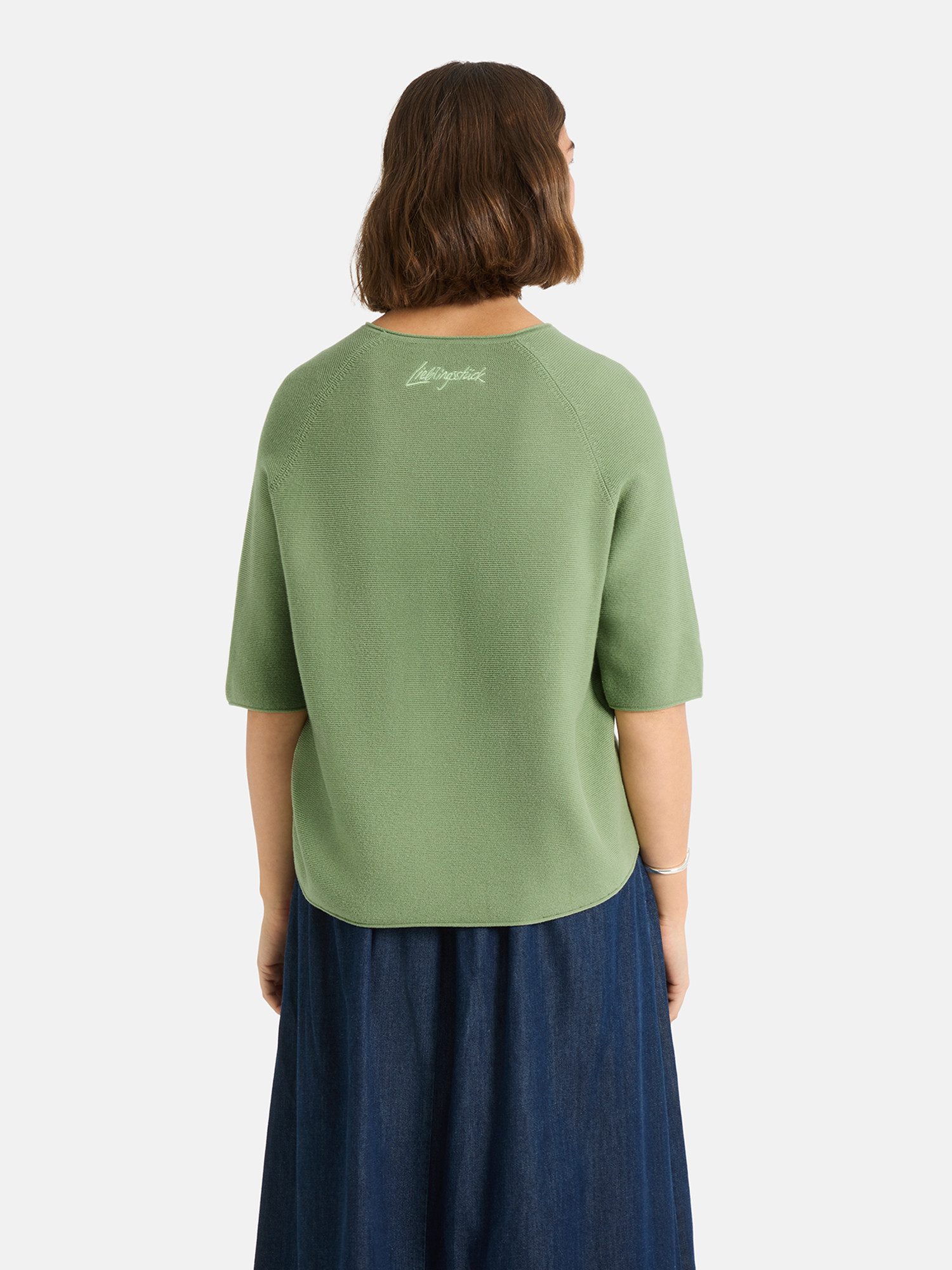 Lieblingsstück Kurzarmpullover KleraEP Halbarm mit Rundhals, unifarben