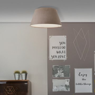 Lightbox Deckenleuchte, ohne Leuchtmittel, Stoffschirm, 27 x 50 cm, E27, Metall/Textil, taupe