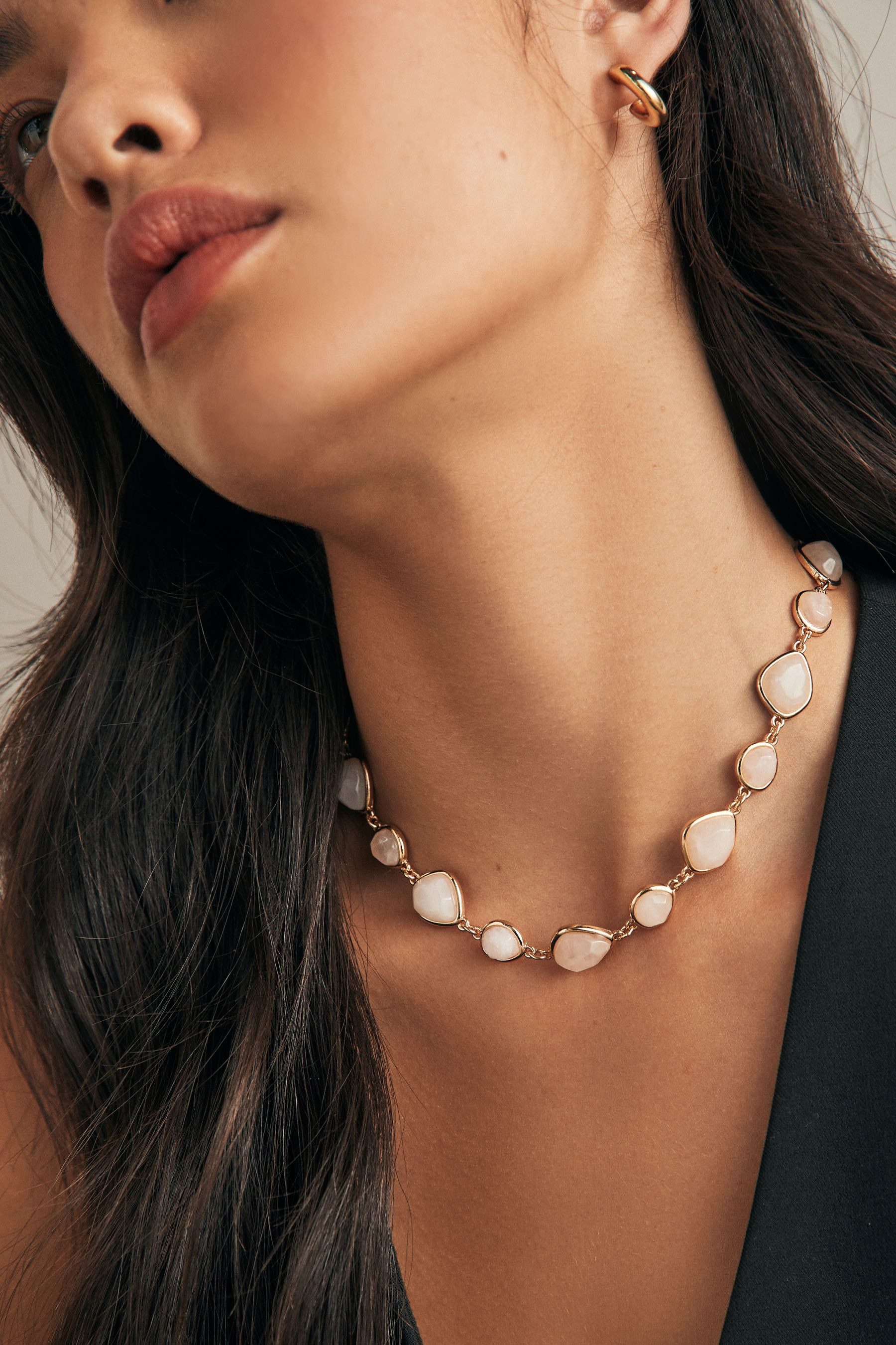 Next Perlenkette Halskette mit Rosenquar...