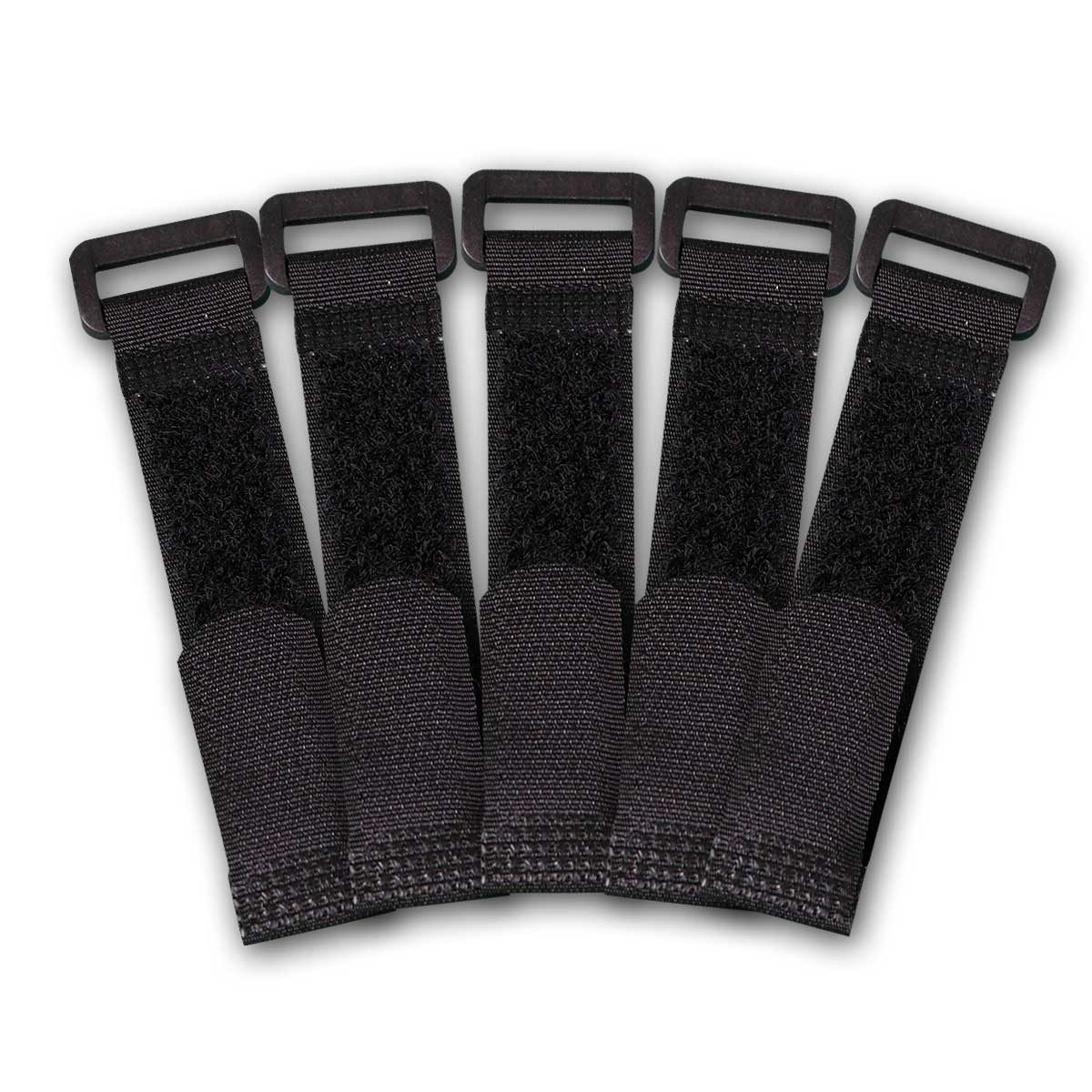 ChiliTec Klettband Klettband mit Öse, 5er Pack 15x2cm, schwarz