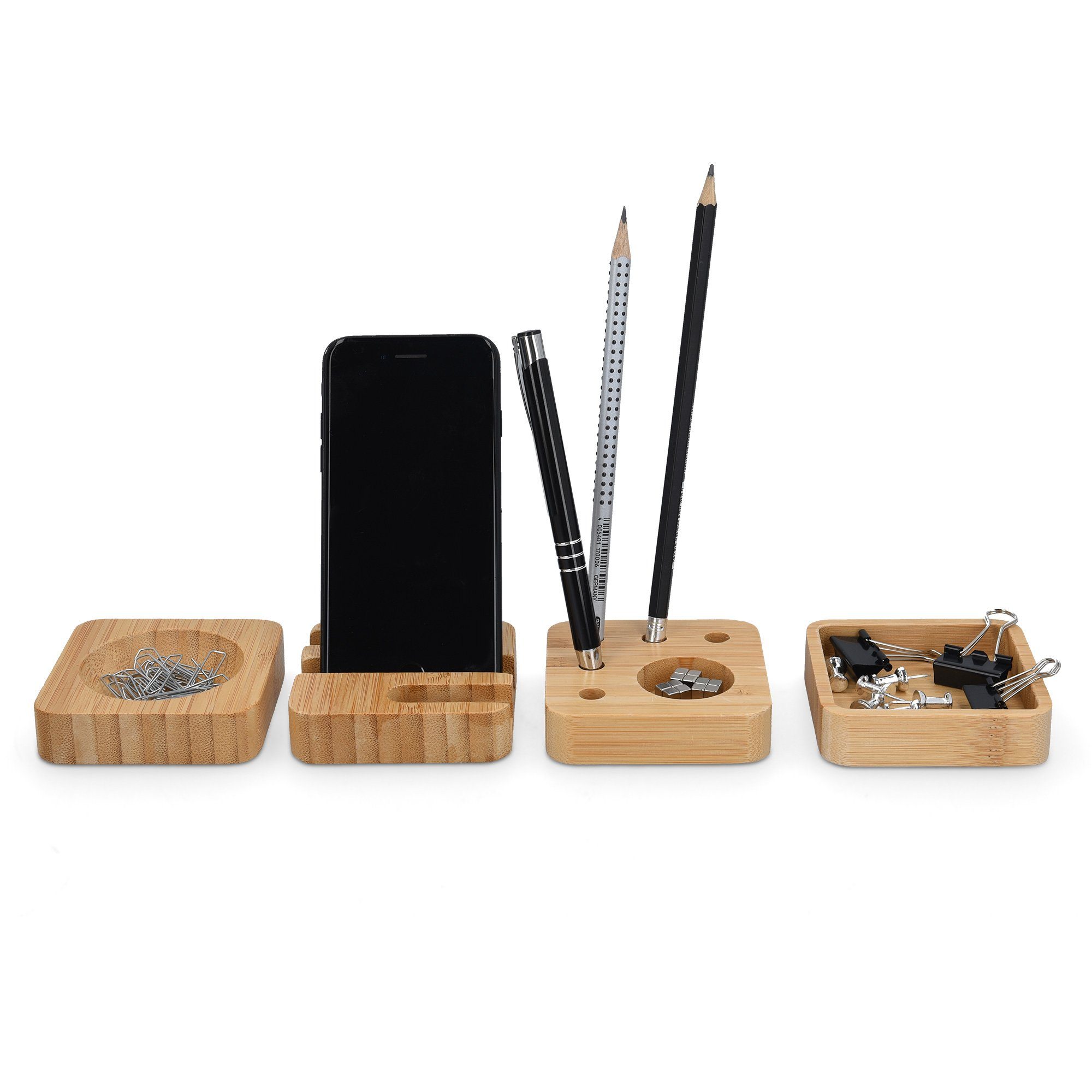 Navaris Organizer, für den Schreibtisch Bambus 4-teilig - Stifte, Papier,  Utensilien - Holz Aufbewahrungsbox - Büro Aufbewahrungssystem  Schreibtischorganizer online kaufen | OTTO