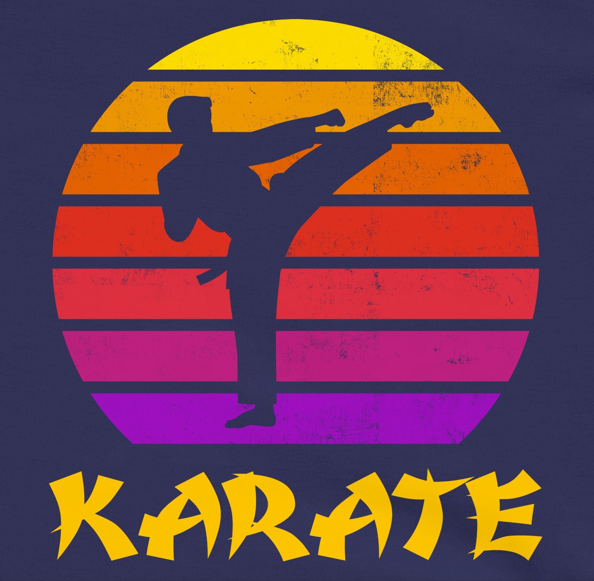 Karate Navy Shirtracer Blau Sonne 3 Sport Kleidung Retro Kinder Sweatshirt
