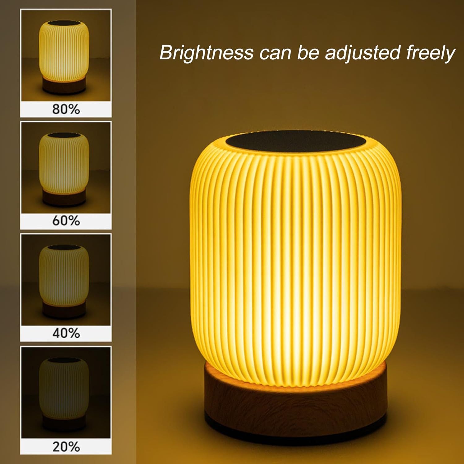Fyrove LED Nachtlicht Touch‑Nachttischlampe, dimmbares LED‑Nachtlicht, USB‑Anschluss, LED fest integriert, Soft-Light-Touch-Steuerung,Nachtlicht für Kinder,3 He – Bild 5 von 5
