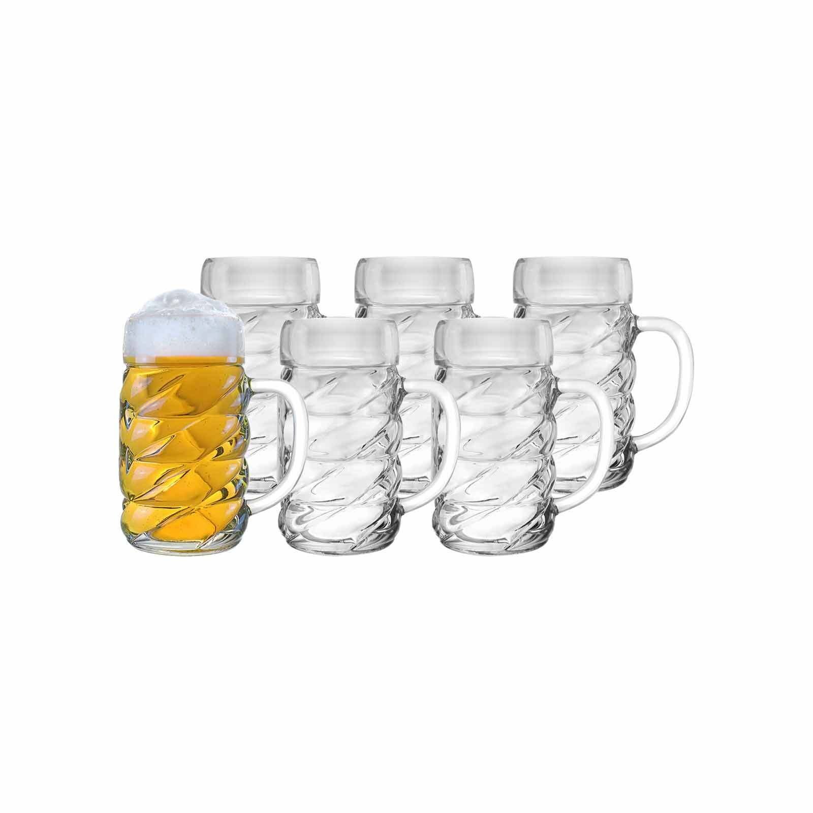 Stölzle Bierkrug Diamond Bierkrüge 0,5 l & 1 l 12er Set, 12-tlg., Glas