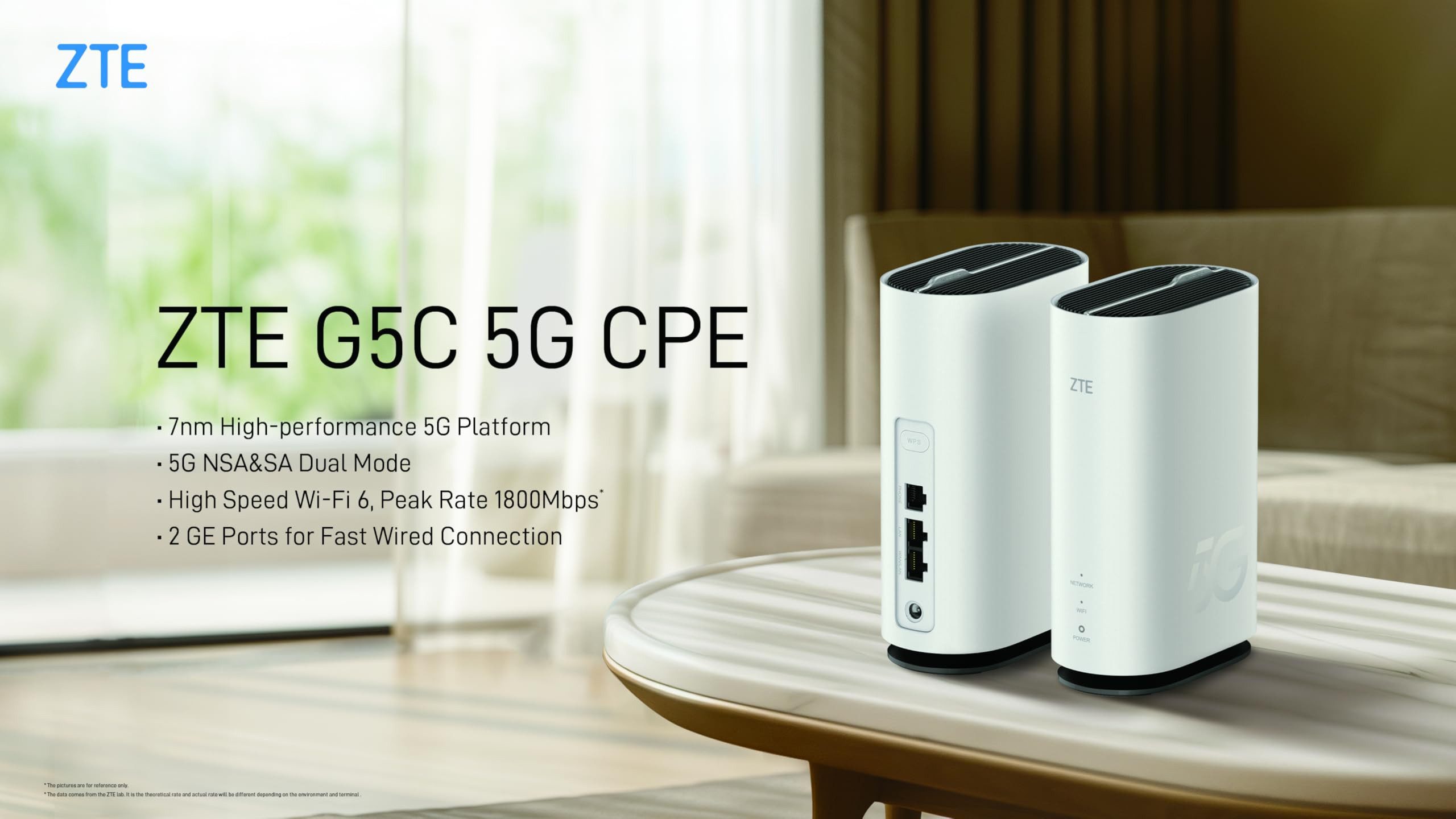 ZTE G5C 5G WLAN-Router, 5G Hotspot mit WiFi 6, bis zu 32 Geräte, einfache Nutzung