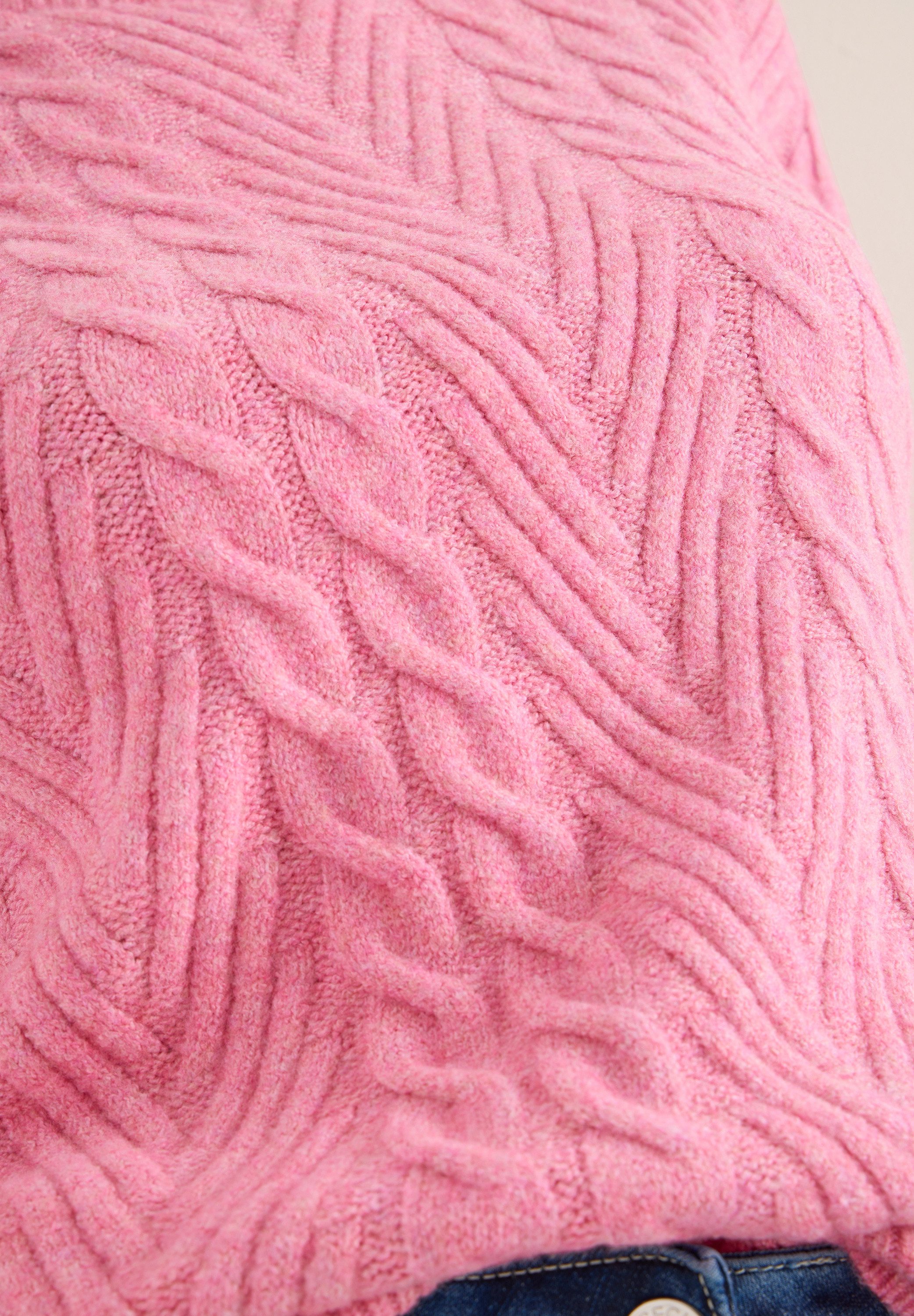 CECIL Strickpullover mit Turtle Neck, Zopfmuster