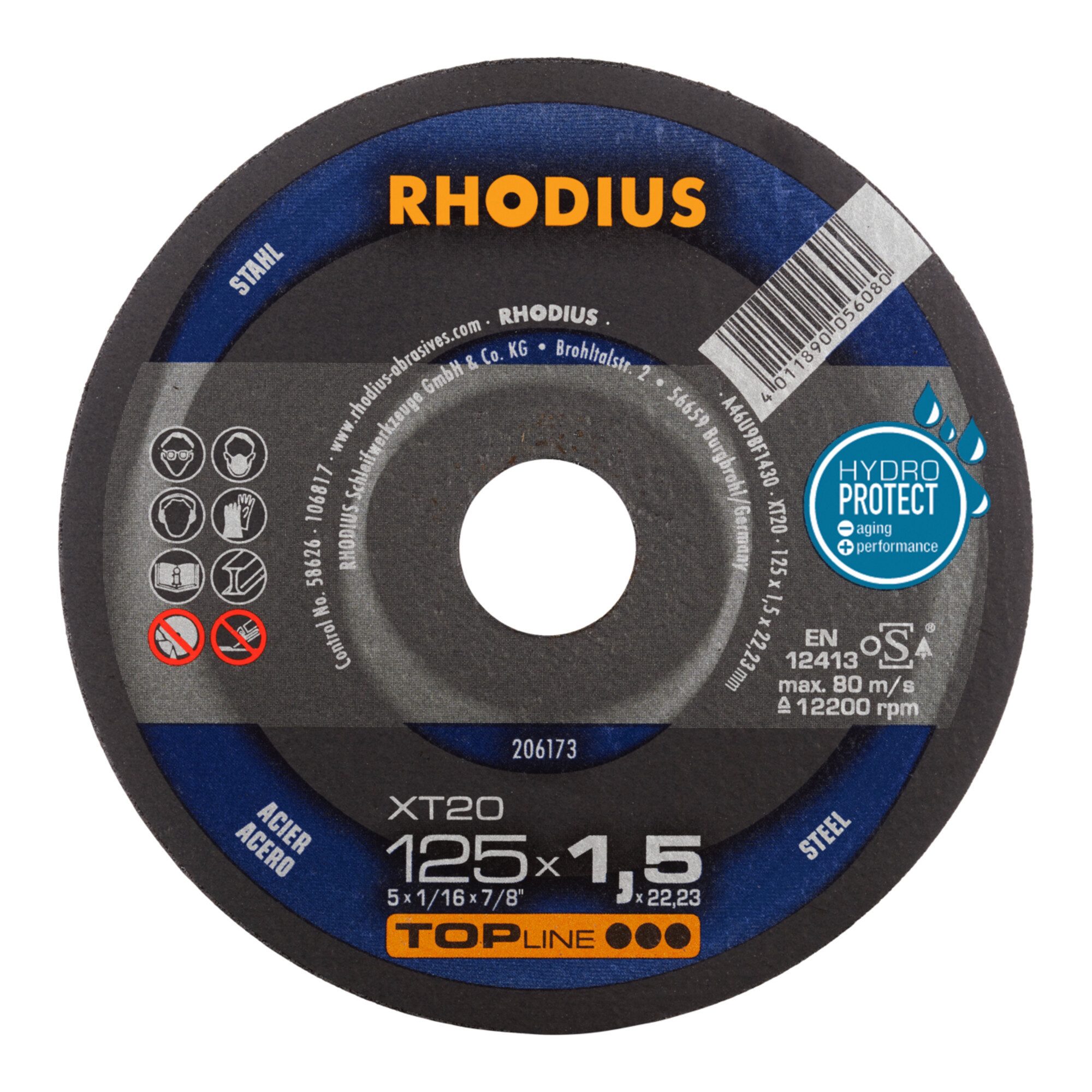 Rhodius Trennscheibe RHODIUS TOPline XT20 Extradünne Trennscheibe 125 x 1,5 x 22,23 mm 50 S