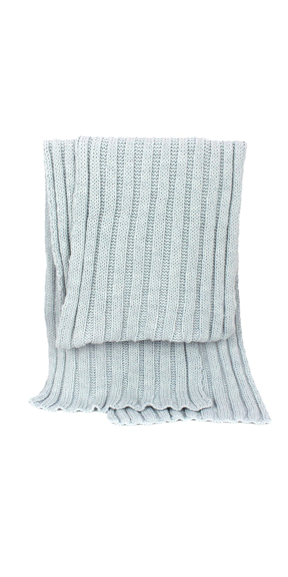 Wollanteil hohem mit Basic-Ripp Strickschal hellblau 3/3, ZEBRO