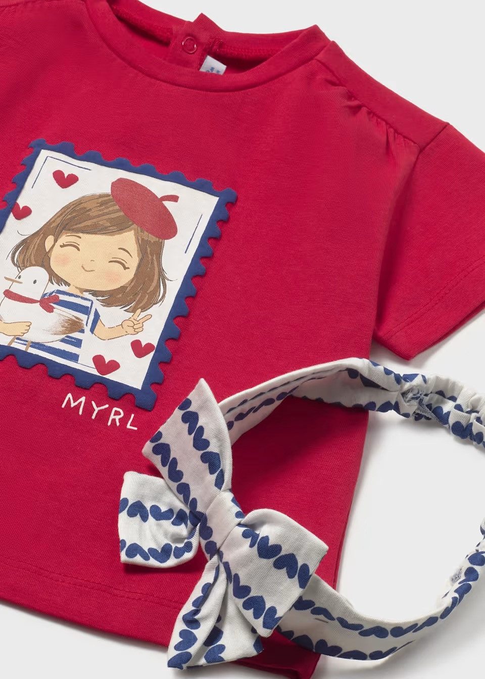 Mayoral Print-Shirt Mayoral Baby Mädchen T-Shirt mit Haarband Set (1081-10)