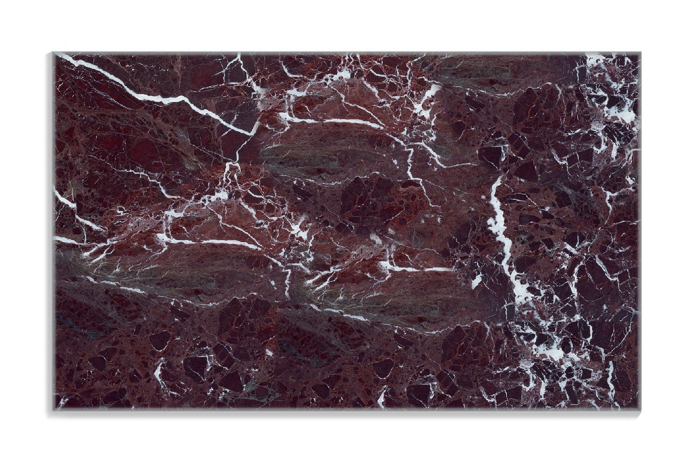 Wallario Frühstücksbrett Roter Marmor-Optik, ESG-Sicherheitsglas, (inkl. rutschfester Gummifüße 4mm, 1-St), 14x23cm