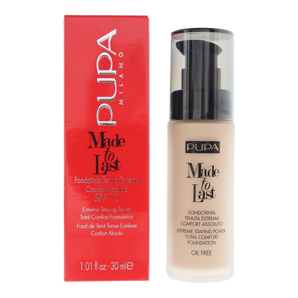 Pupa Foundation Pupa Made To Last 10 Natural Beige Foundation 30ml