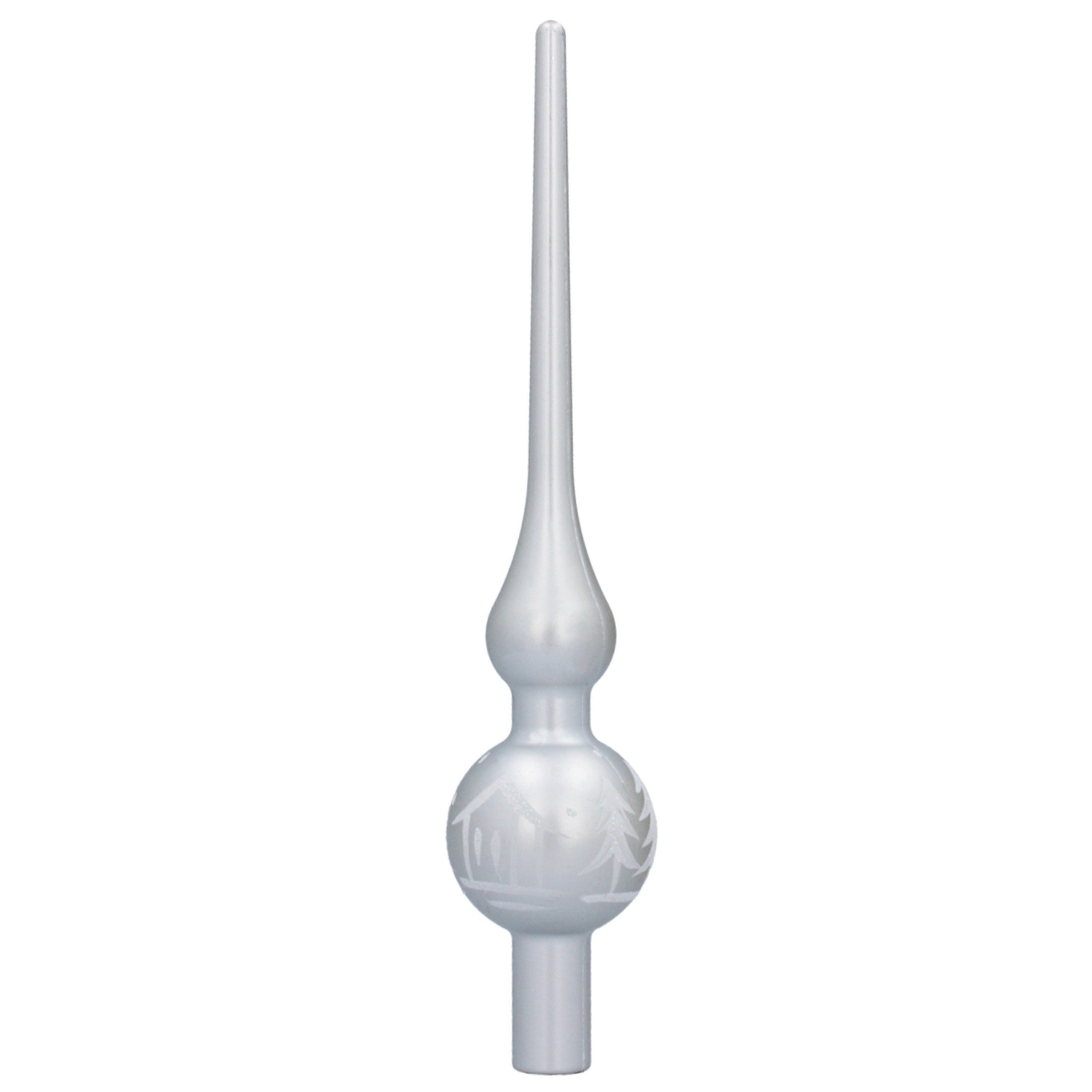 Sarcia.eu Christbaumspitze Silberne Christbaumspitze, kleine Spitze für Weihnachtsbaum, 20 cm