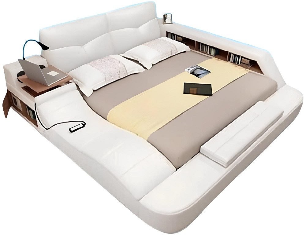 Xlmoebel Multimediabett Exklusives Polsterbett im edlen Lederdesign für erholsame Nächte (Bett, 1-tlg., Bett), Hergestellt in Europa