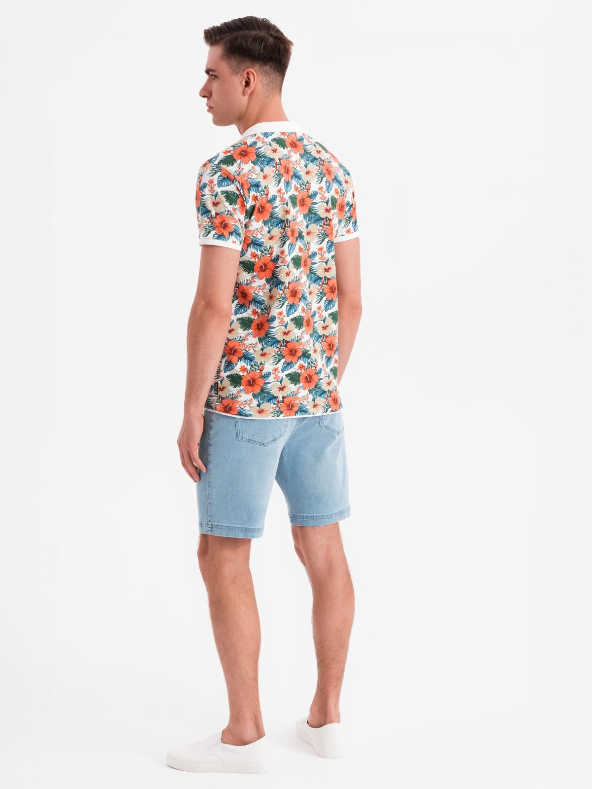 OMBRE Poloshirt Poloshirt aus Baumwolle mit Blumendruck – Bild 5 von 5