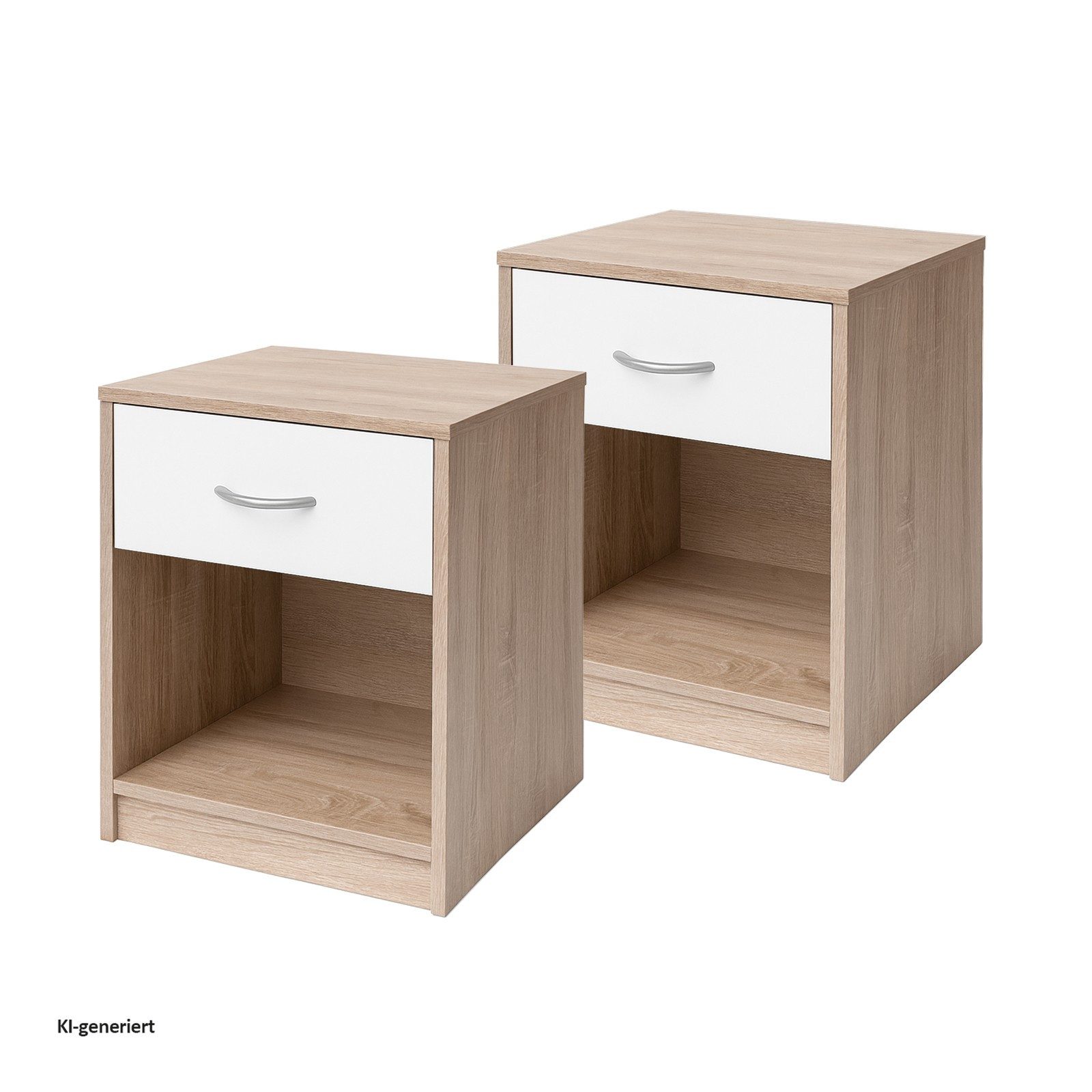 HTI-Living Nachtschrank Nachtschrank mit 1 Schublade 2er-Set (Set, 2-St., 2 Nachtschränke) Nachttisch Nachtkommode