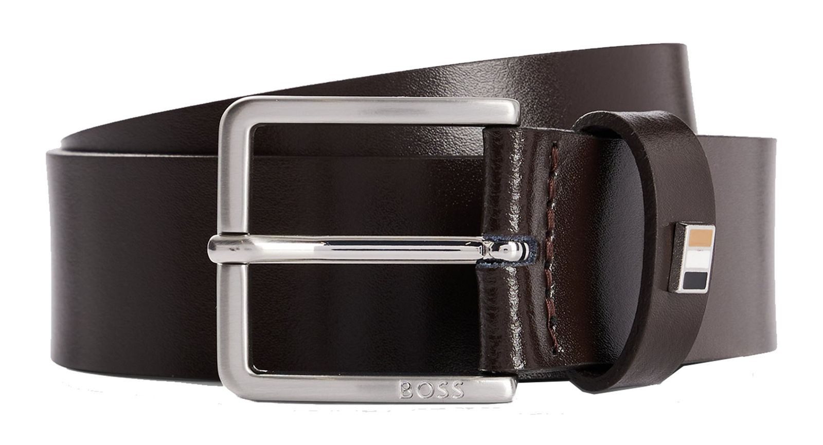 BOSS Ledergürtel Ther-Flag-E Sz35 Leather Belt aus echtem Rindsleder günstig online kaufen