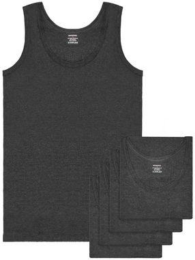 BRUBAKER Tanktop Classic Herren Unterhemd Tank Top (5er-Pack) Schlichtes Basic Achselshirt aus hochwertiger Baumwolle (glatt), Extra Lang, Nahtlos