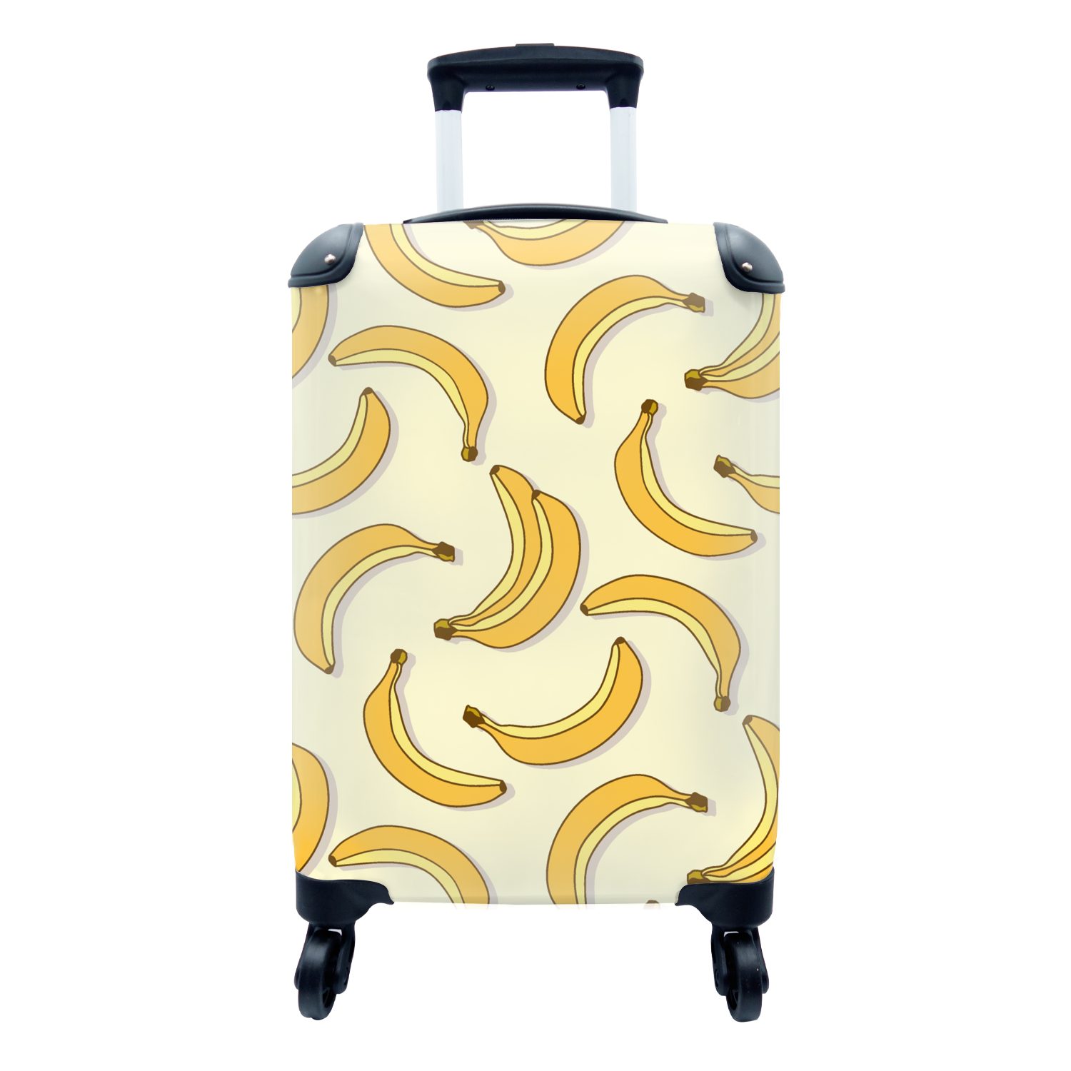 MuchoWow Handgepäckkoffer Obst - Gestaltung - Banane, 4 Rollen, Reisetasche mit rollen, Handgepäck für Ferien, Trolley, Reisekoffer