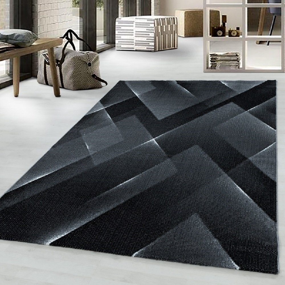 Schwarz rechteck Florhöhe mm modern, 9 Giantore, Designteppich