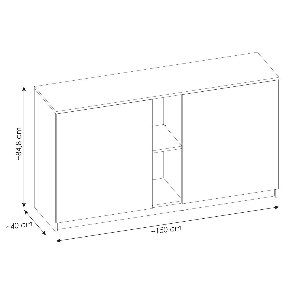 Lomadox Sideboard FIER-129, Kaschmir mit Eiche, günstig online kaufen