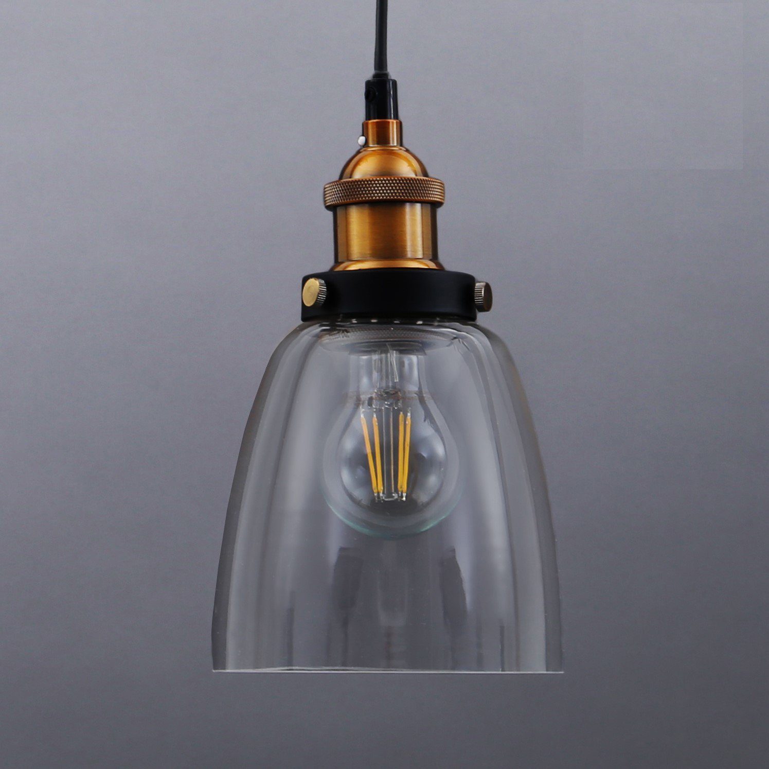 B.K.Licht Pendelleuchte Sigma, ohne Leuchtmittel, Deckenlampe Vintage Hängeleuchte E27 Loft Retro Edison Pendel-Lampe