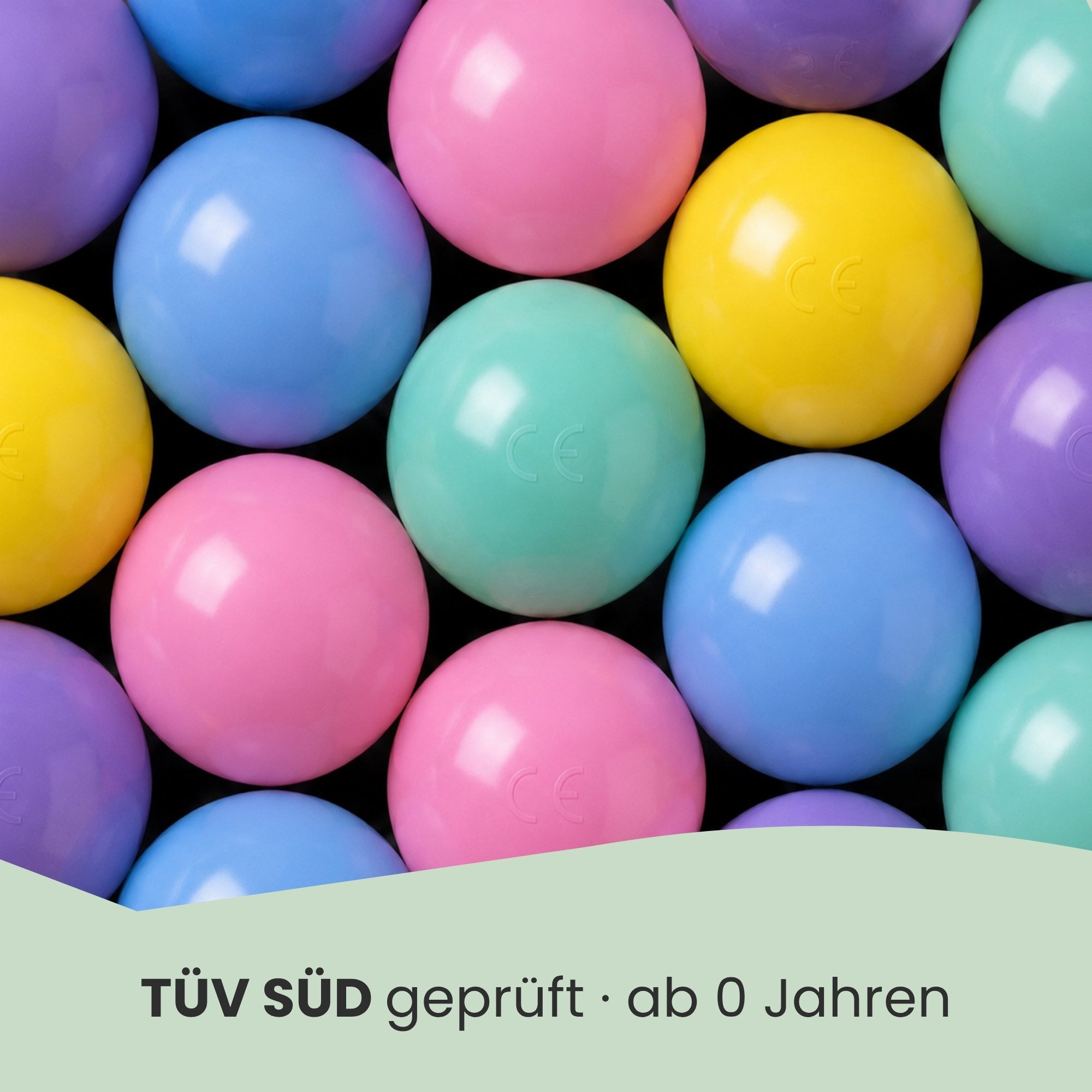 LittleTom Bällebad-Bälle Baby - 100 Bunte Bälle fürs Bällebad - 6cm Geprüfte Kinder Spielbälle (100-St), Ab dem 1. Tag: Babybälle zum Greifen - Plastikbälle für den Bällepool
