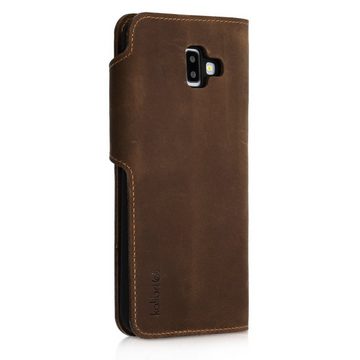 kalibri Handyhülle Hülle für Samsung Galaxy J6+ / J6 Plus DUOS, Leder Handyhülle Handy Case Cover - Schutzhülle Lederhülle