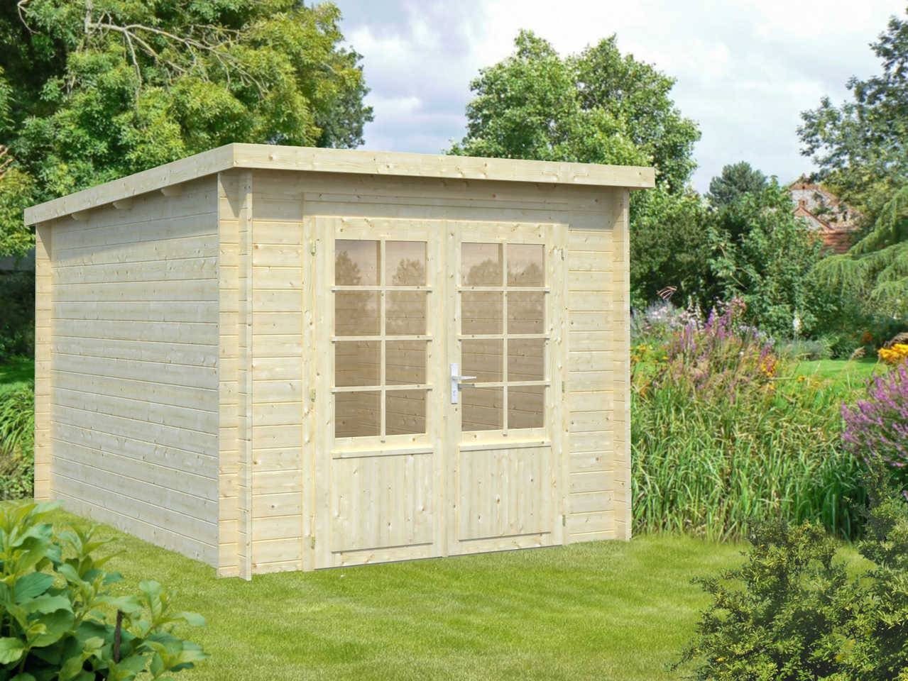 Palmako Gartenhaus Ella 6,9 Holzhaus Blockbohlenhaus, BxT: 260x320 cm farblos