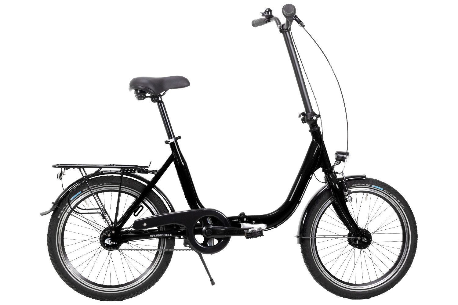 Sprick Faltrad 20 Zoll Klapp Fahrrad Faltrad Shimano 3 Gang Nabendynamo LED schwarz, 3 Gang, (1-tlg)