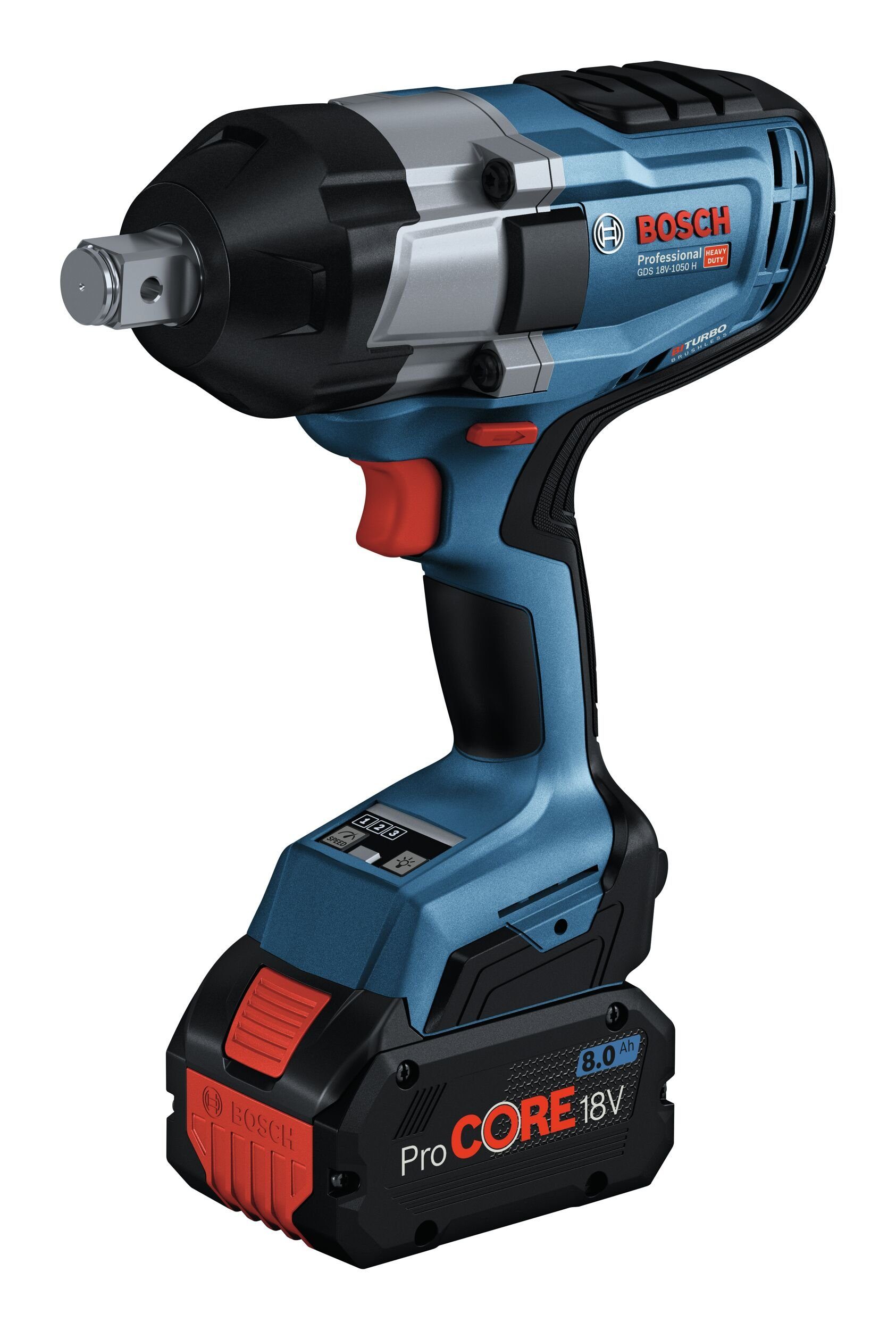 Bosch Professional Nm, 1050 in 2x 18V-1050 mit L-BOXX Akku, GDS Schnellladegerät Akku-Schlagschrauber Akku-Drehschlagschrauber H