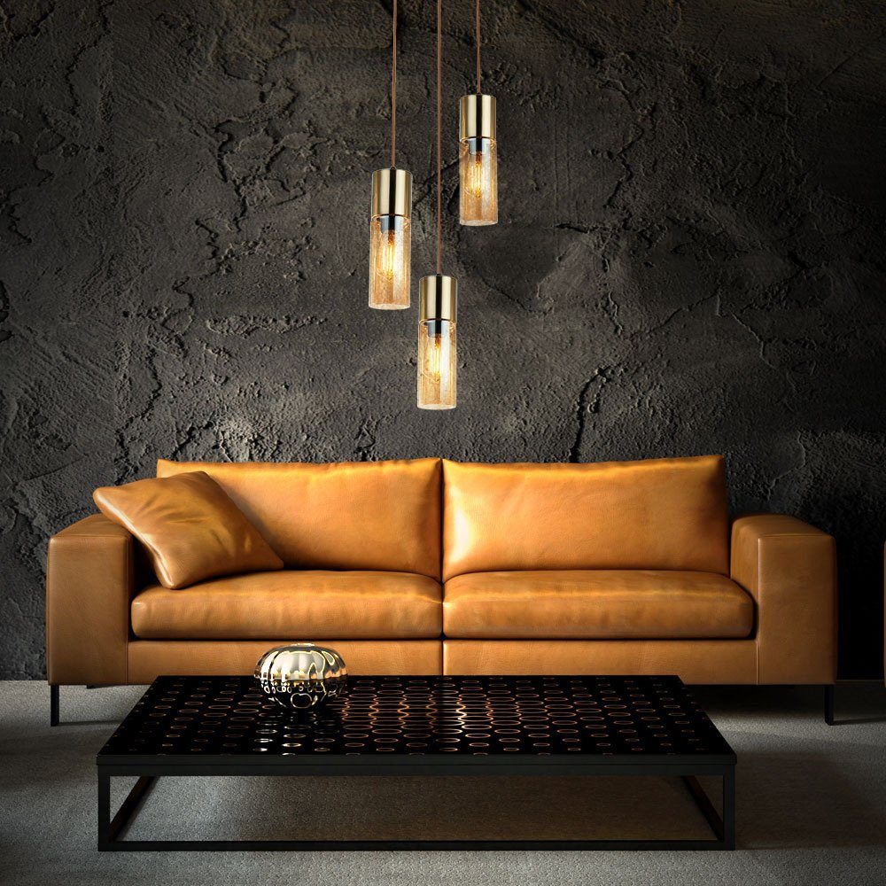 GLOBO LIGHTING LED Pendelleuchte, Leuchtmittel inklusive, Warmweiß, Pendellampe Esstischlampe Hängelampe Glas Wohnzimmerlampe LED H 150 cm