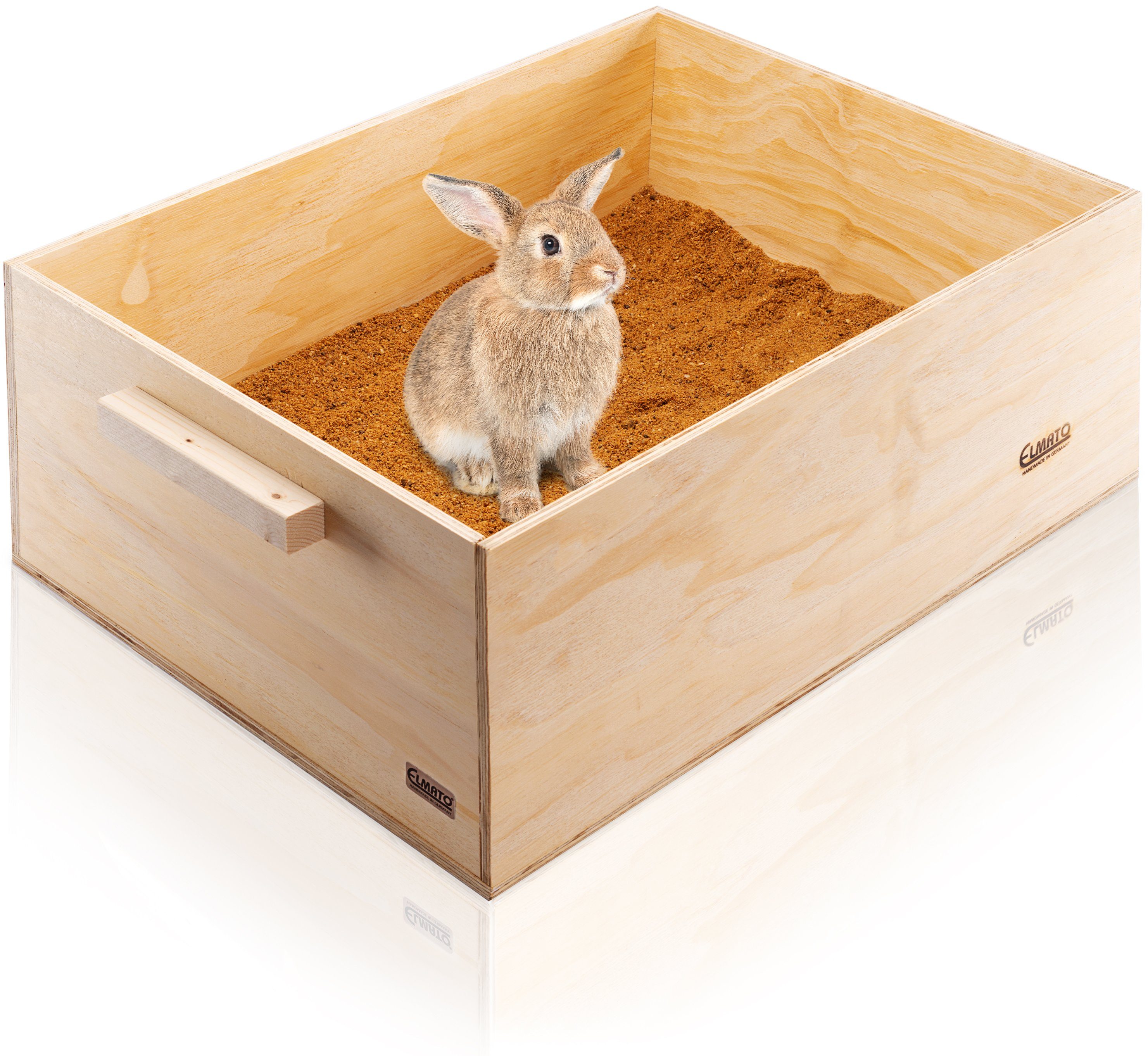 ELMATO Nagerhaus Elmato 12088 Buddelkiste Sandbad für Kaninchen Hasen XL, 53x38x21cm