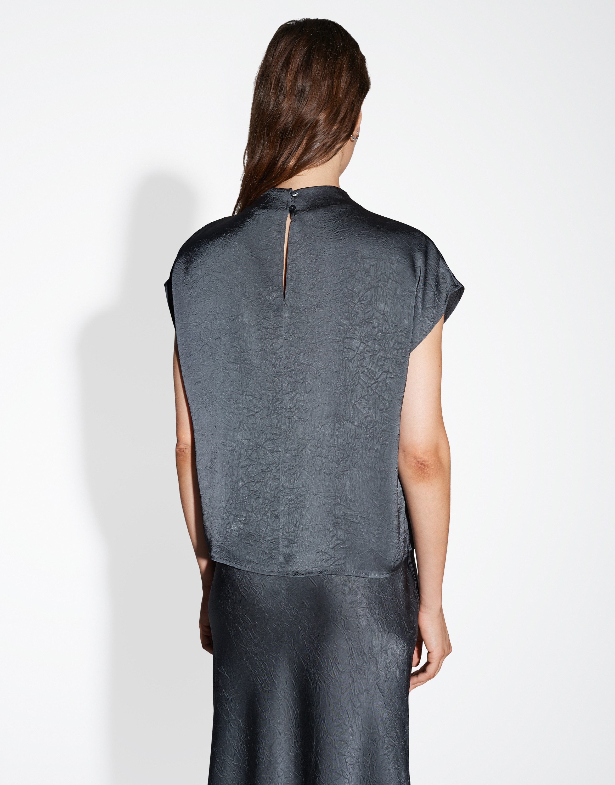 someday Satinbluse ZIRKEN Loose mit Crinkle Effekt