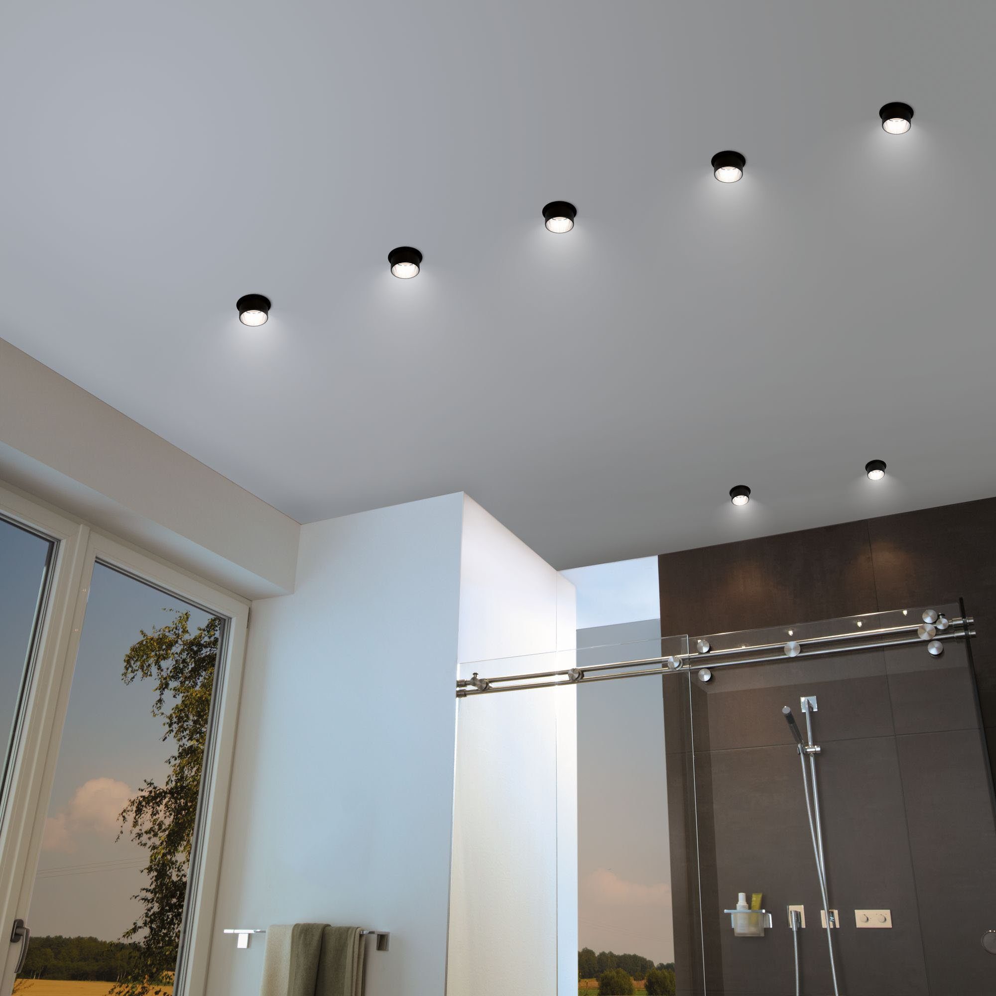 Paulmann LED mehrere LED wechselbar, Warmweiß, Helligkeitsstufen, LED-Modul, 3-Stufen-dimmbar Einbauleuchte Gil