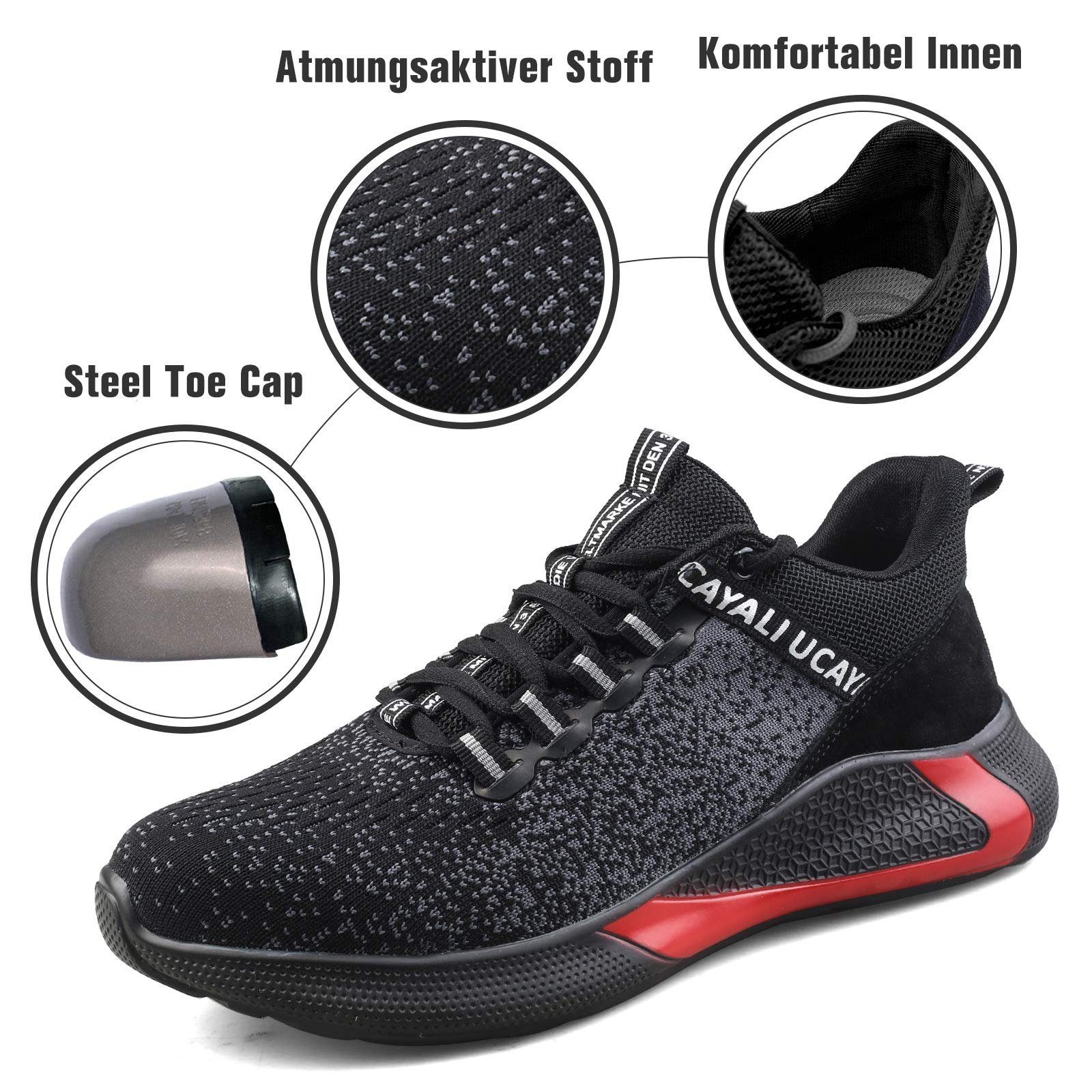 IRON FORCE S1 / S1P oder SBP - jeweils CE ISO zertifizierter Sicherheitsschuh (durchtrittsicher, bequem, leicht, rutschfest, atmungsaktiv) Stahlkappenschuhe Arb – Bild 4 von 5