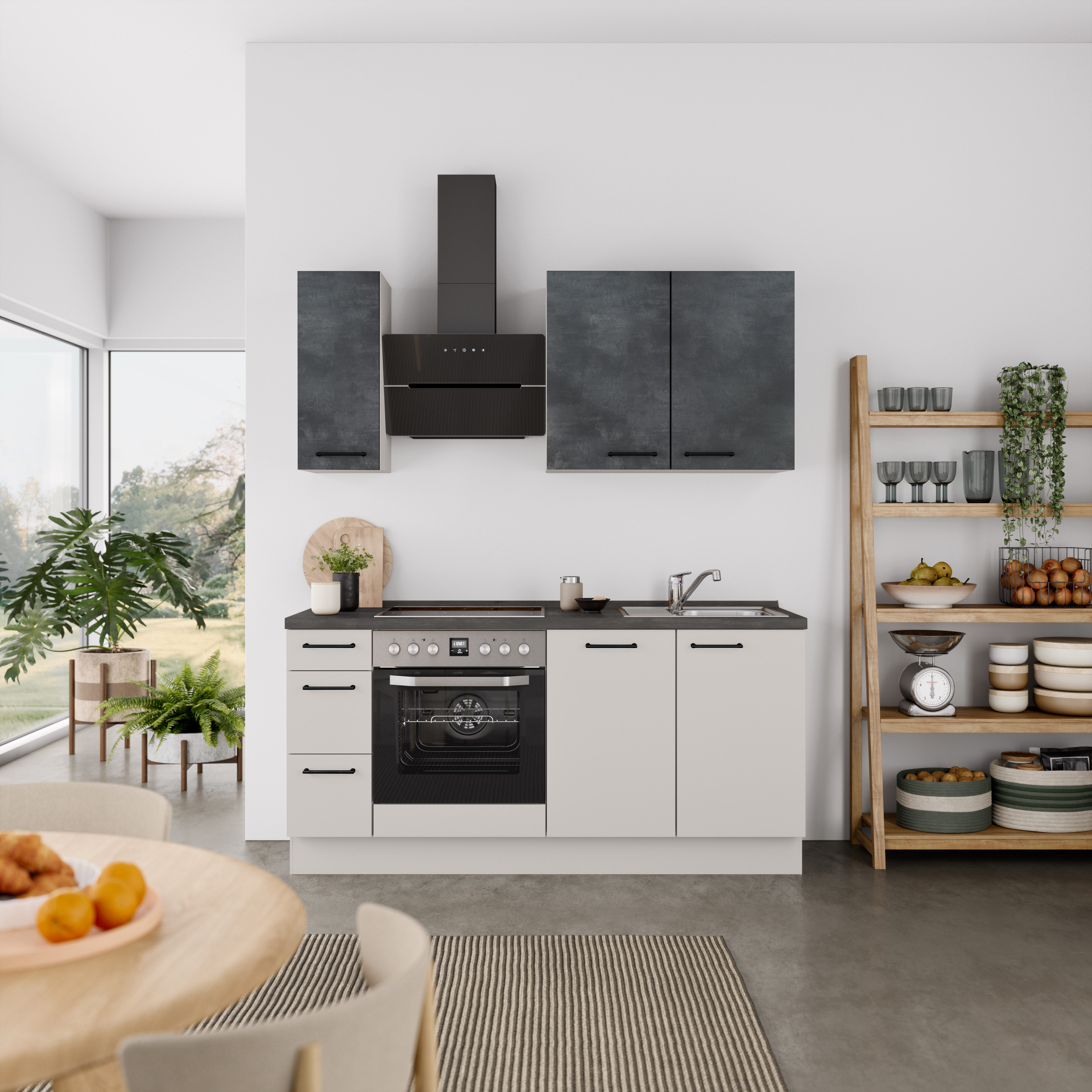 nobilia® Küchenzeile "MIAMI", NEU: individuell anpassbar mit gratis Profi-Beratung, vormontiert, Breite 180 cm, Ausrichtung wählbar, wahlw. mit E-Geräten