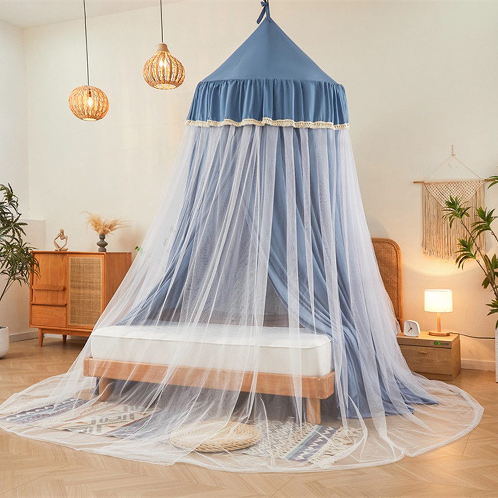BTTO Betthimmel Runde Doppelbett Betthimmel Baldachin Kinderzimmer Betthimmel Babybett, Saumlänge ca. 270cm Moskitonetz Insektenschutz,Aufbewahrungstasche – Bild 4 von 5