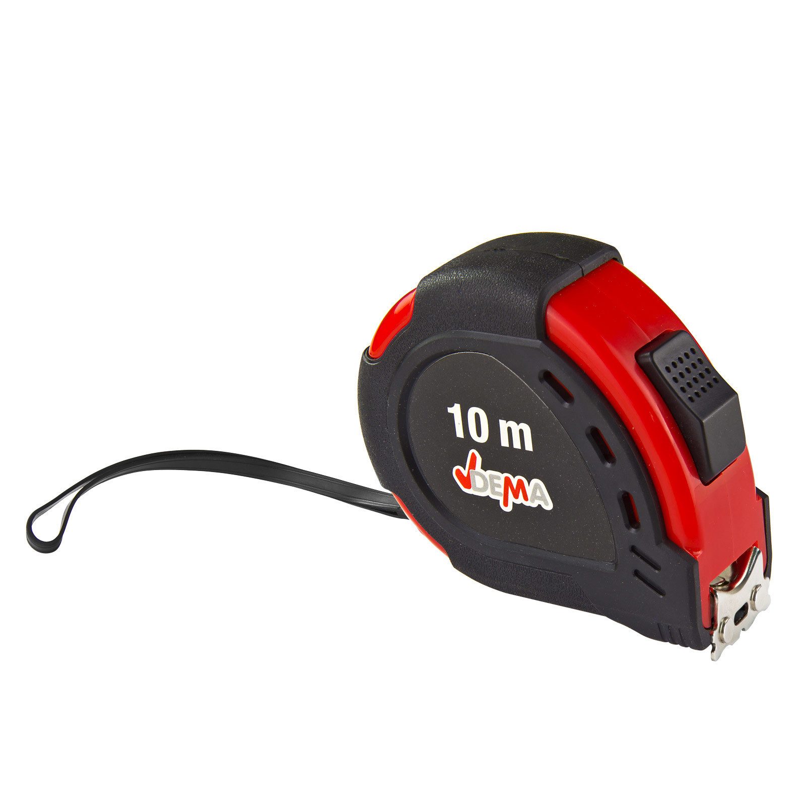 DEMA Rollbandmaß Rollenmaßband 10 m Self-Locking mit Gürtelclip