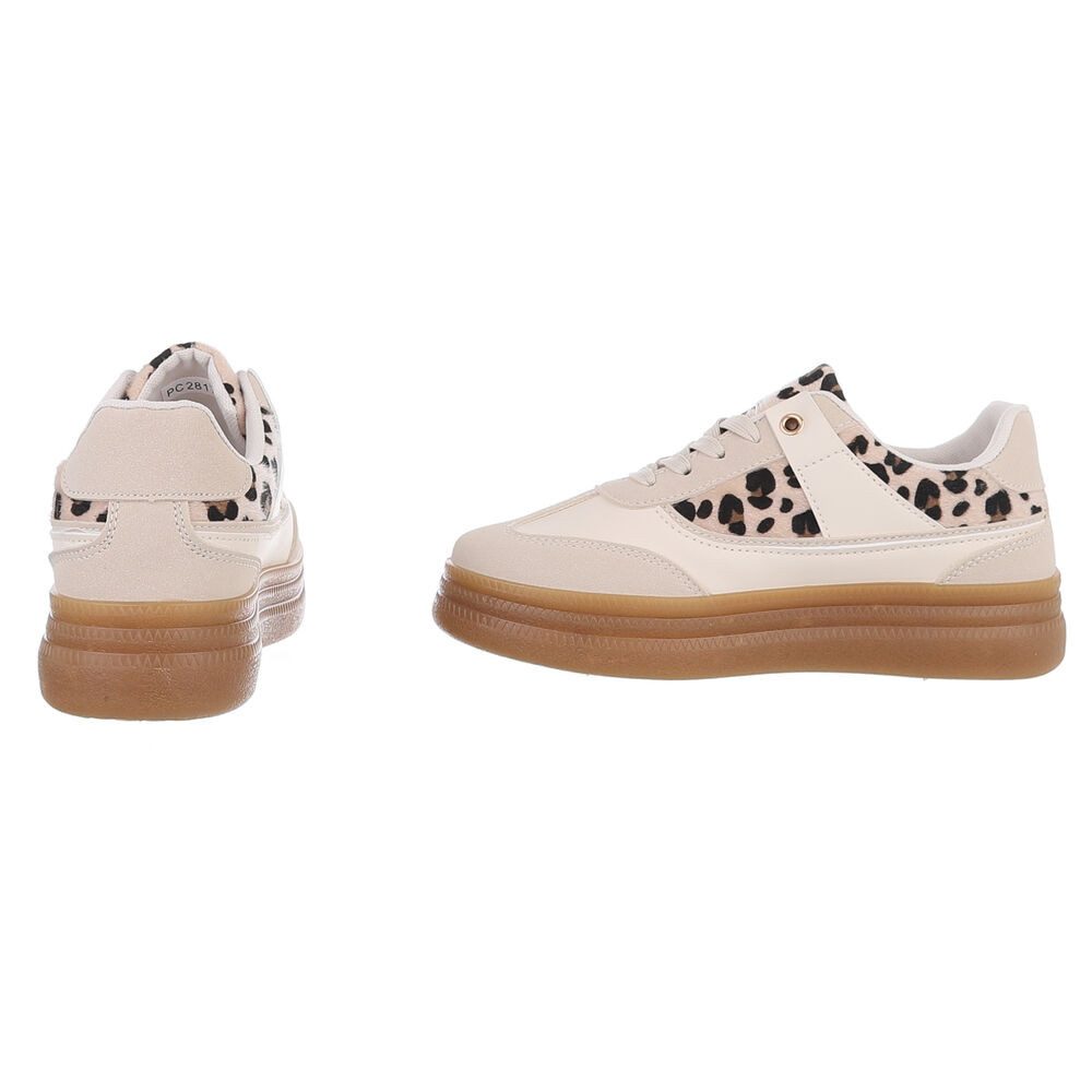 Ital-Design Damen Low-Top Freizeit Sneaker (88828165) Keilabsatz/Wedge Sneakers Low in Beige – Bild 5 von 5