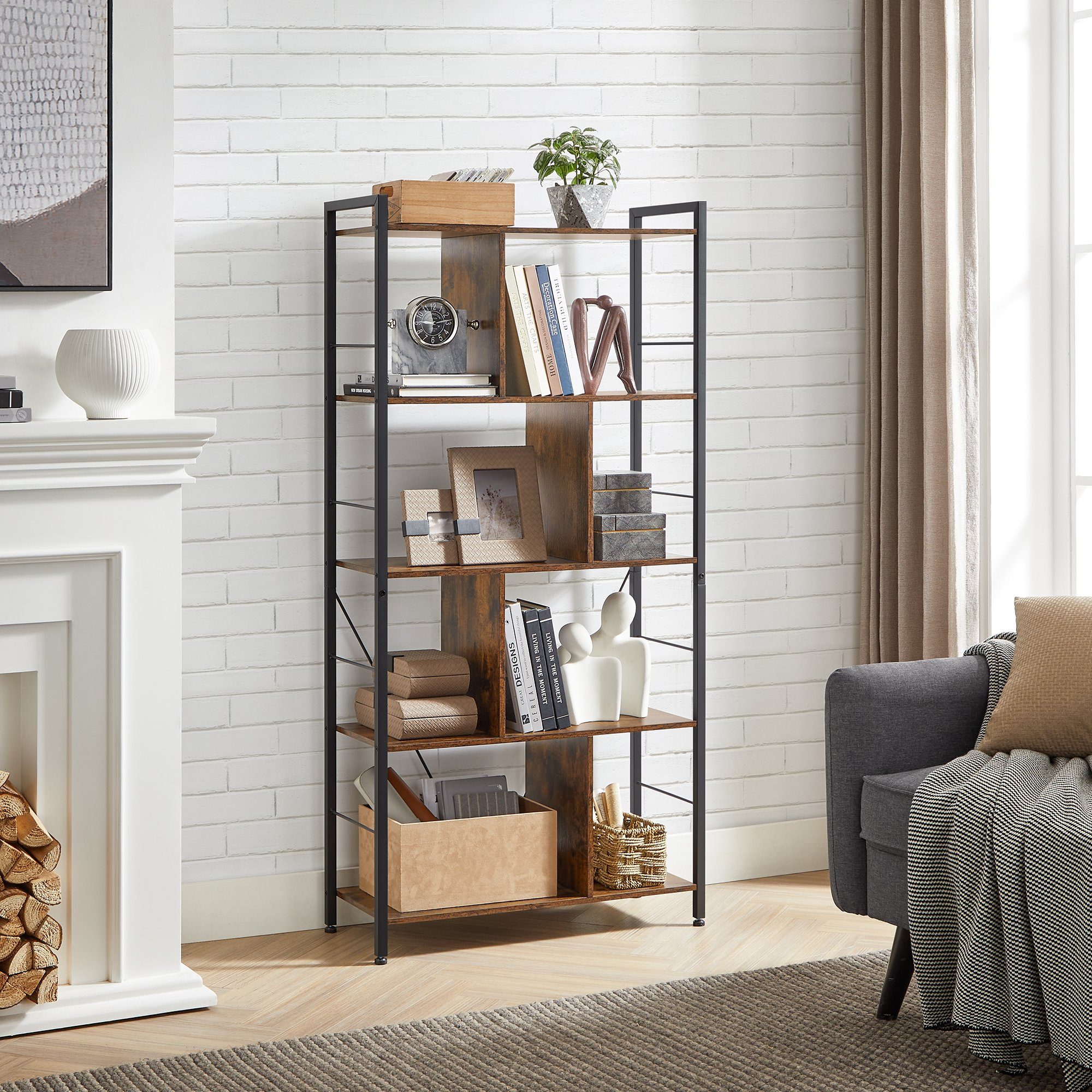 VASAGLE Bücherregal Standregal, mit 5 Ebenen, günstig online kaufen