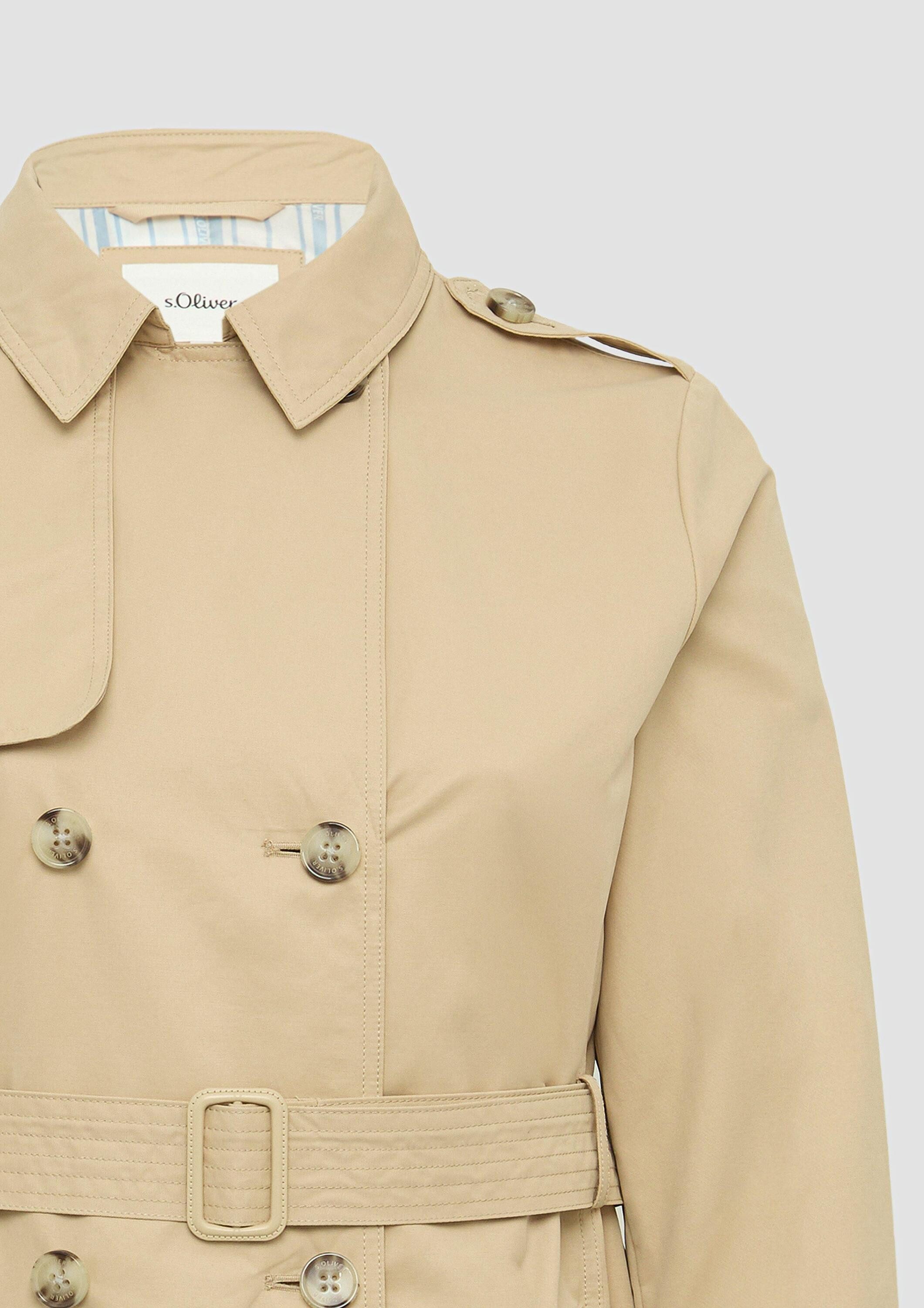 s.Oliver Trenchcoat Outdoor-Mantel Trenchcoat mit Streifen-Futter