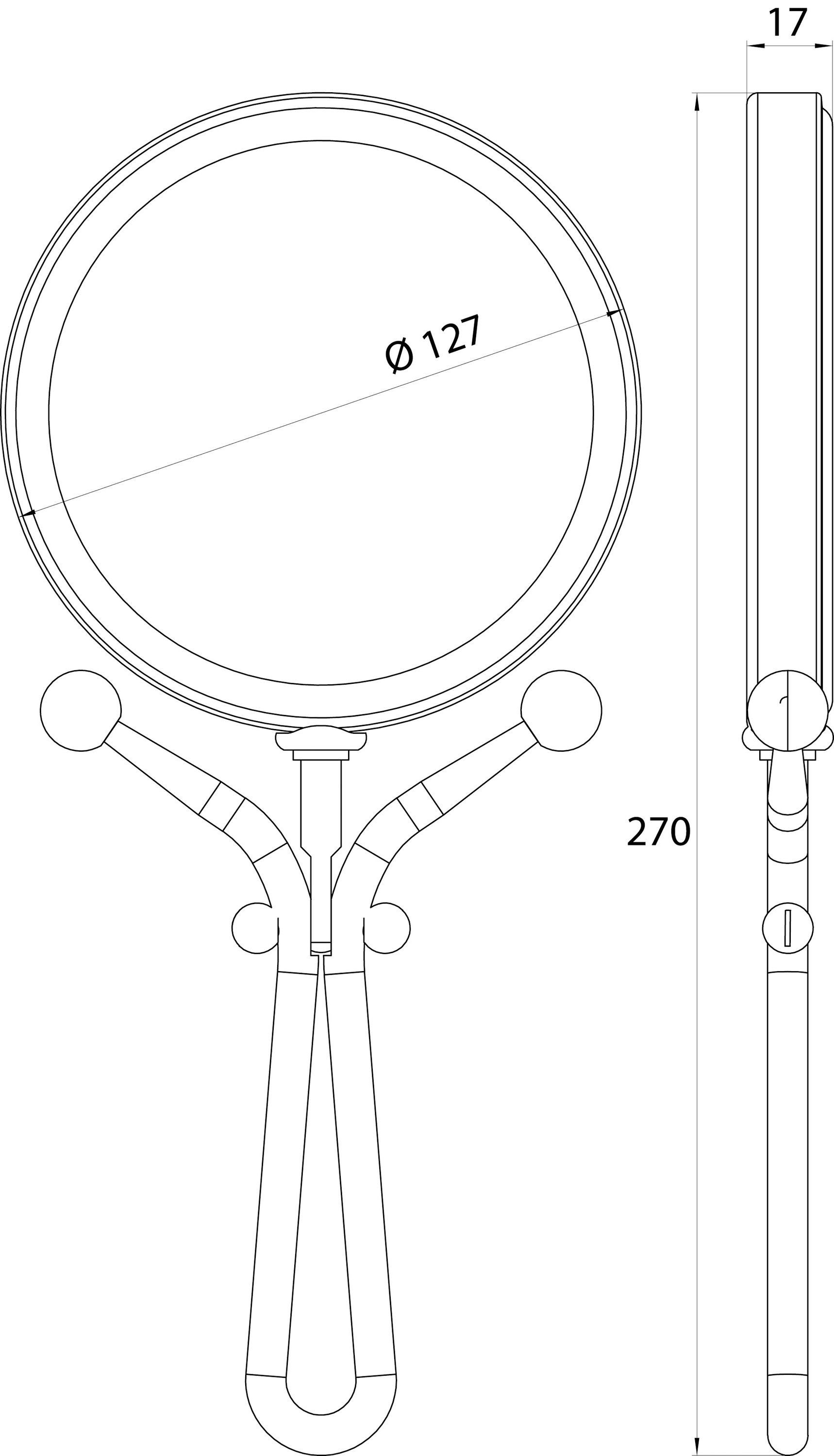 Calmwaters Kosmetikspiegel Handspiegel, Chrom, 5/1-fach Vergrößerung, rund, günstig online kaufen