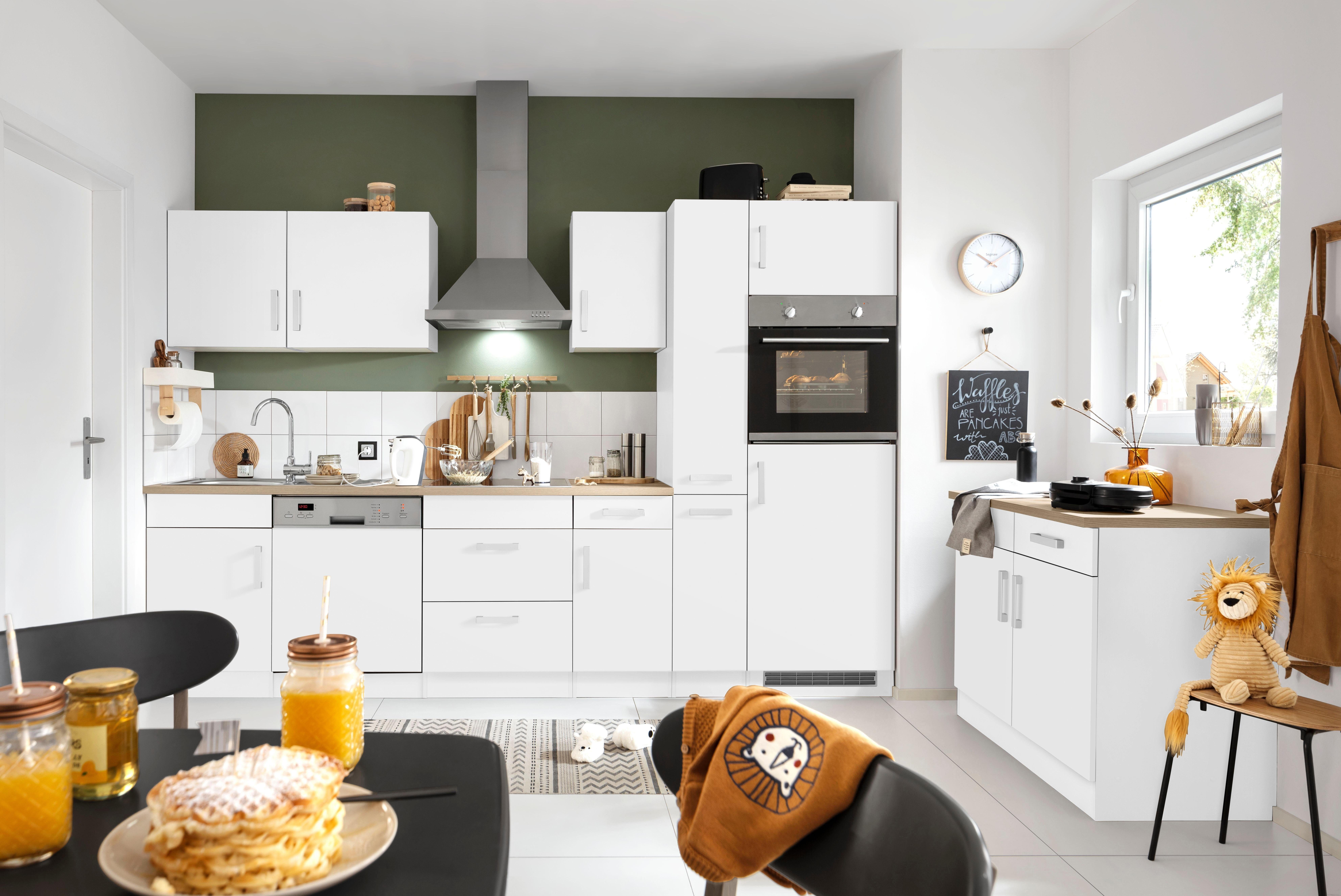 KOCHSTATION Küchenzeile KS-Gera, Breite 300 cm, wahlweise mit E-Geräten, mit Arbeitsplatte