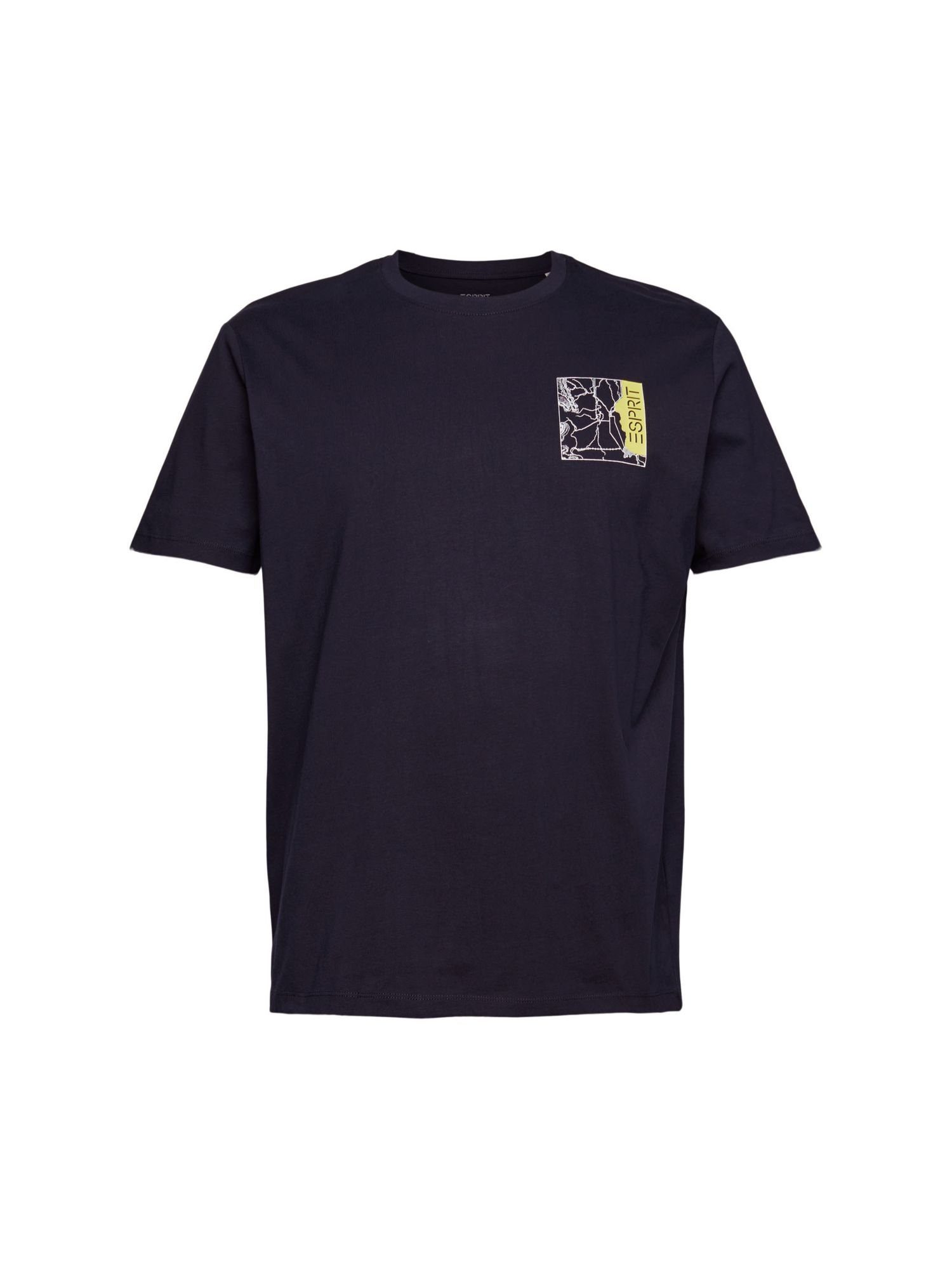 Esprit T-Shirt Jersey-Shirt mit Logo-Print (1-tlg) NAVY